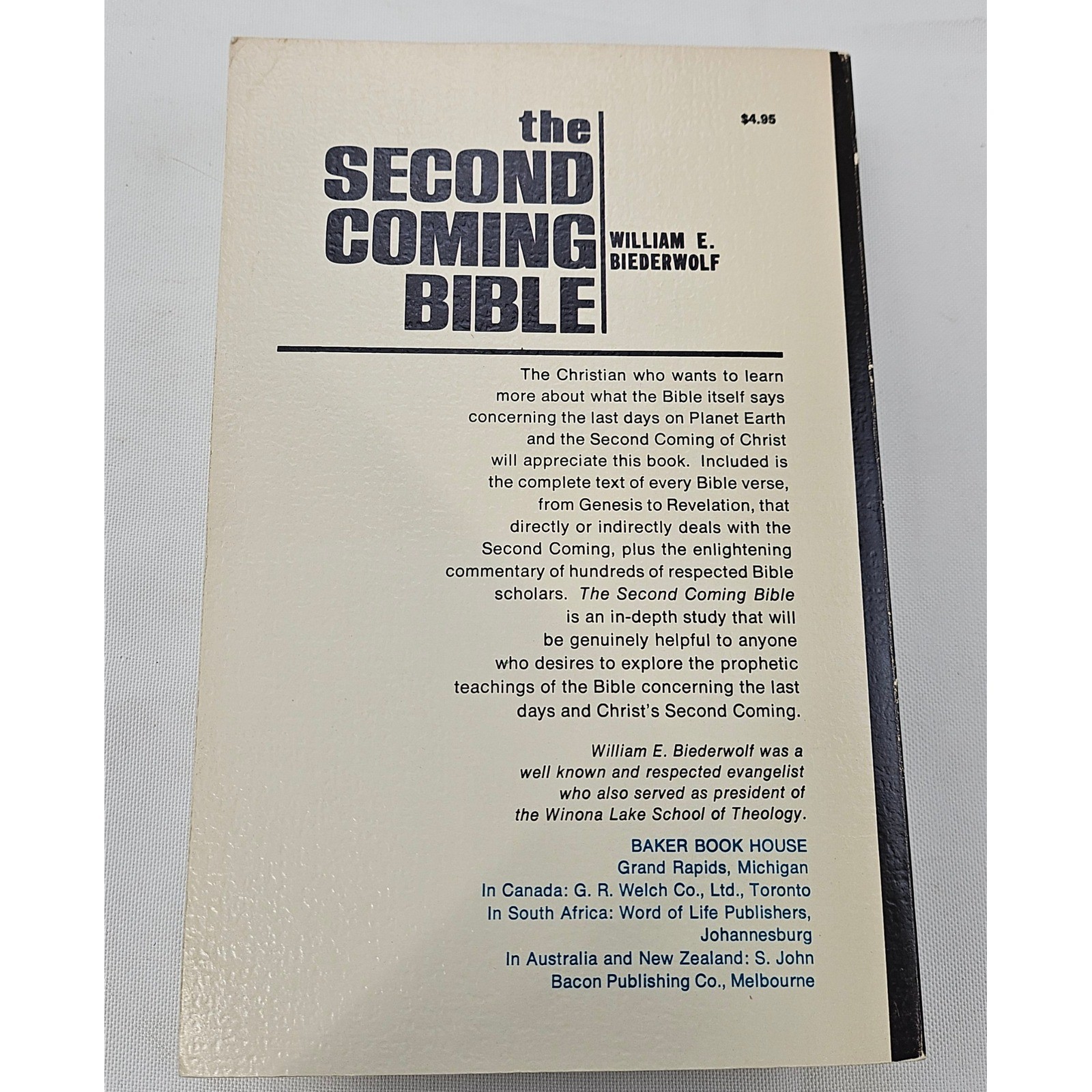 The Second Coming Bible William Biederwolf 1972 Baker Book House Commentary ASV