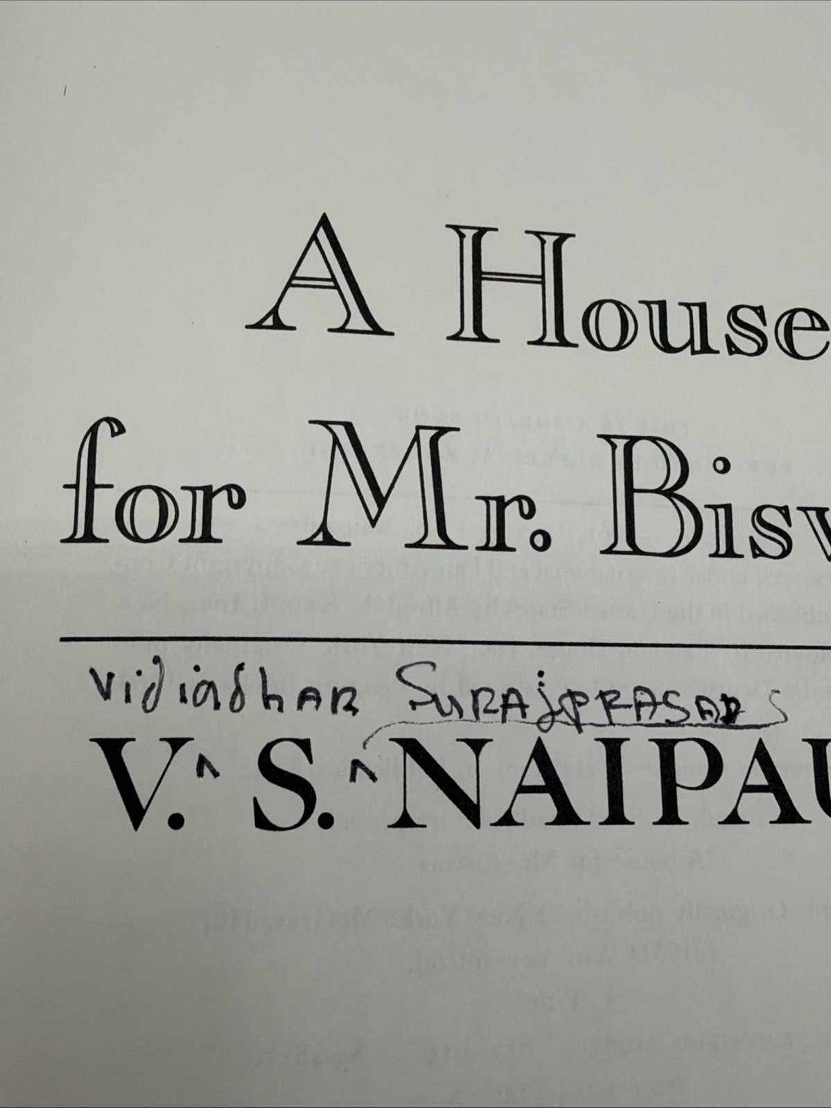 A House For Mr. Biswas by V.S. Naipaul (1983, Alfred A. Knopf) HCDJ