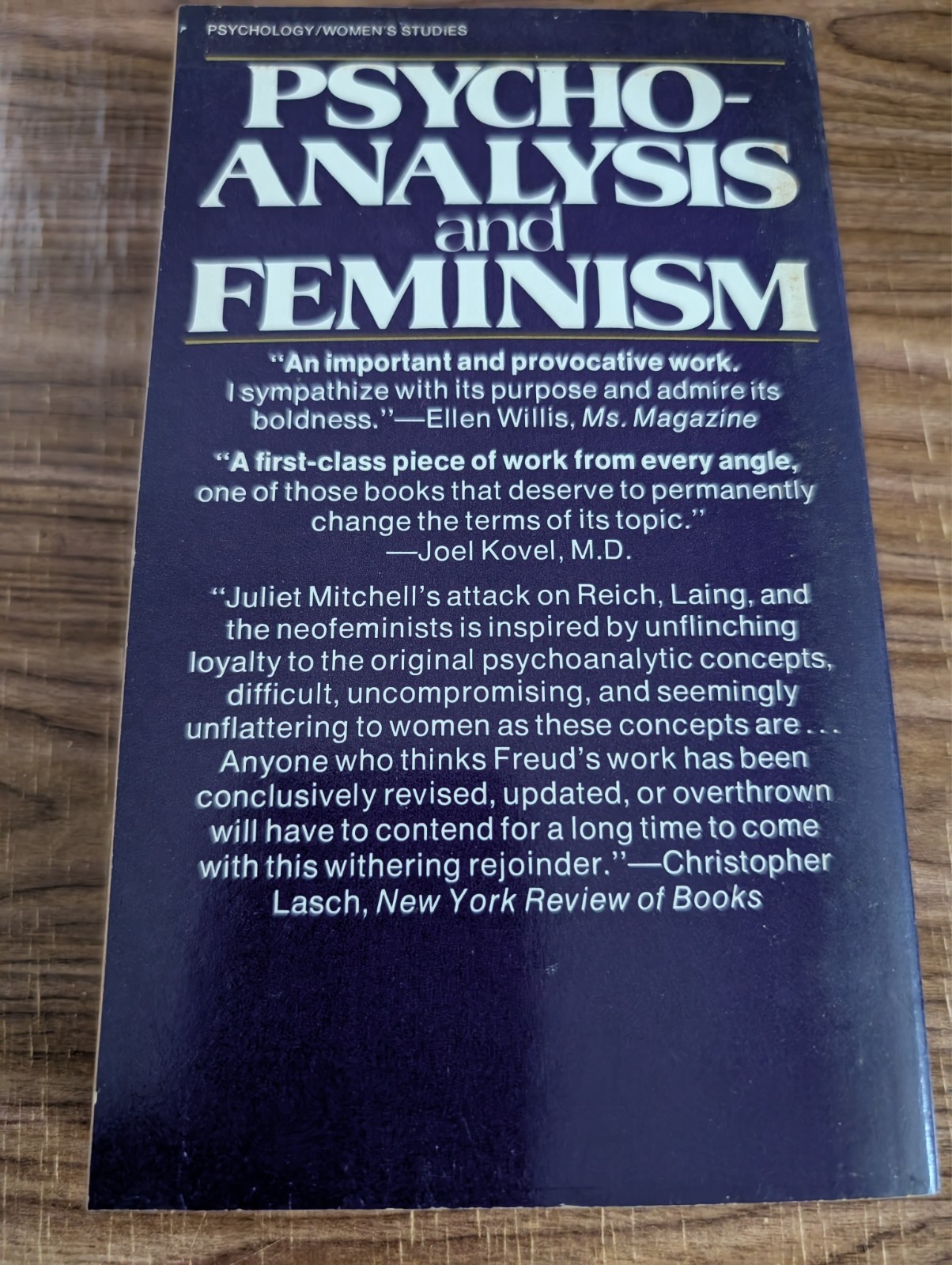 Psychoanalysis and Feminism Mitchell, Juliet