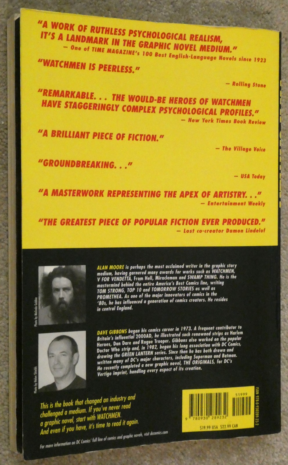 Watchmen DC Comics Graphic Novel Book Alan Moore Dave Gibbons 1987