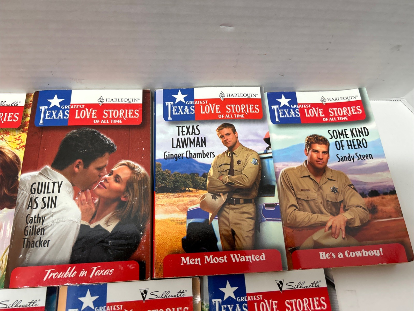 Lot of 9 Vintage Silhouette Greatest Texas Love Stories Paperback Books