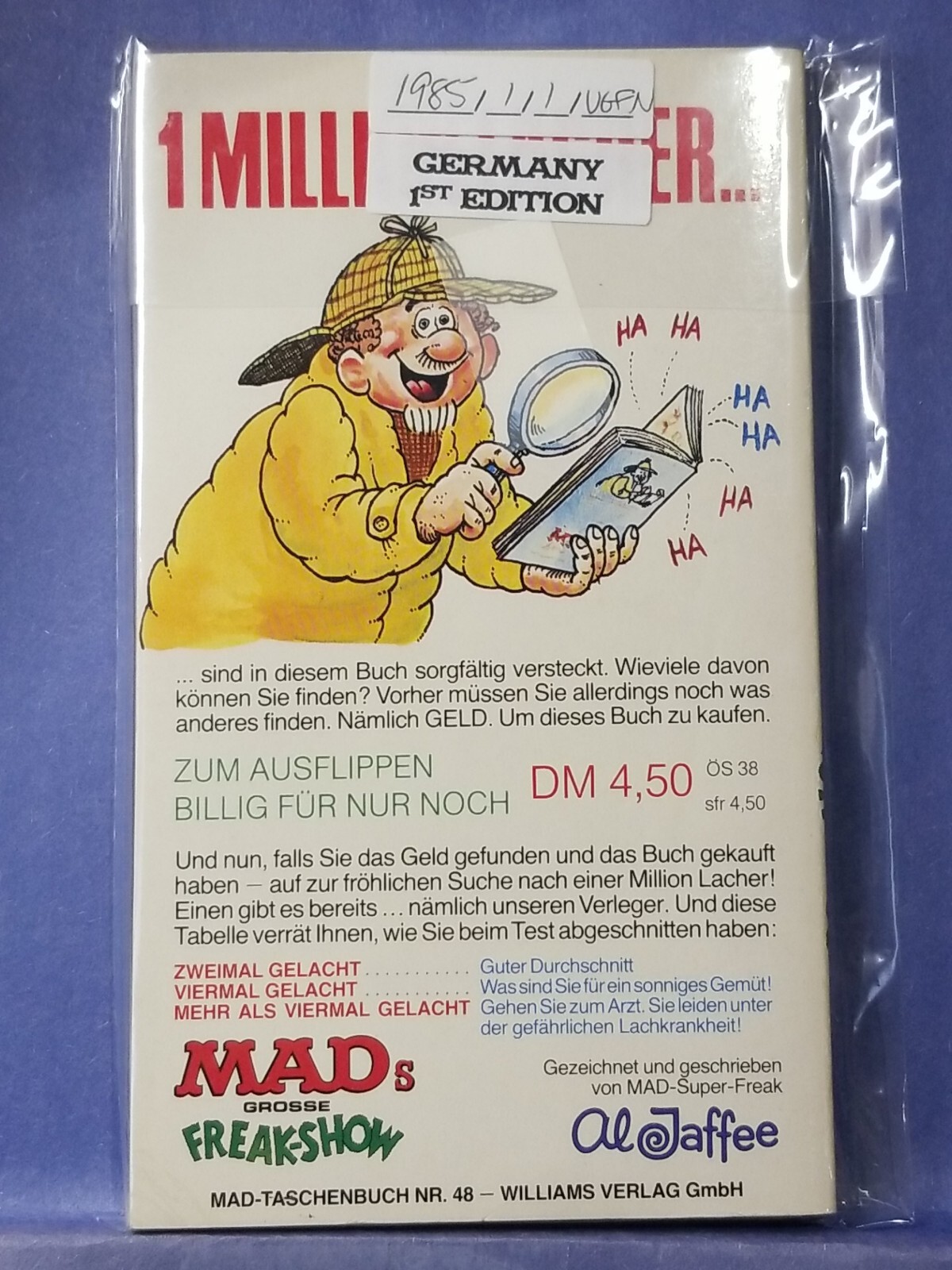 GERMAN MAD Magazine Paperback Book: #48 Deutsches Taschenbuch 1985 1st VGFN