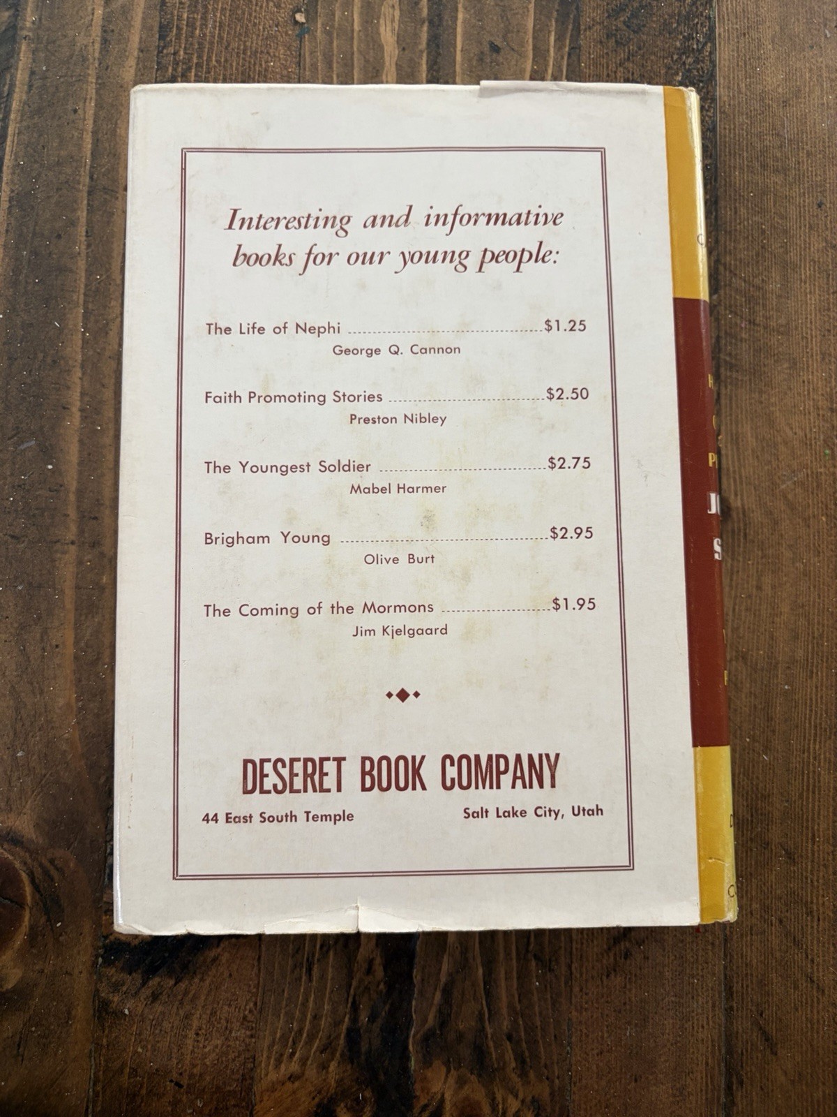 A History of the Prophet Joseph Smith for Young People Geo Q Cannon 1957 HCDJ