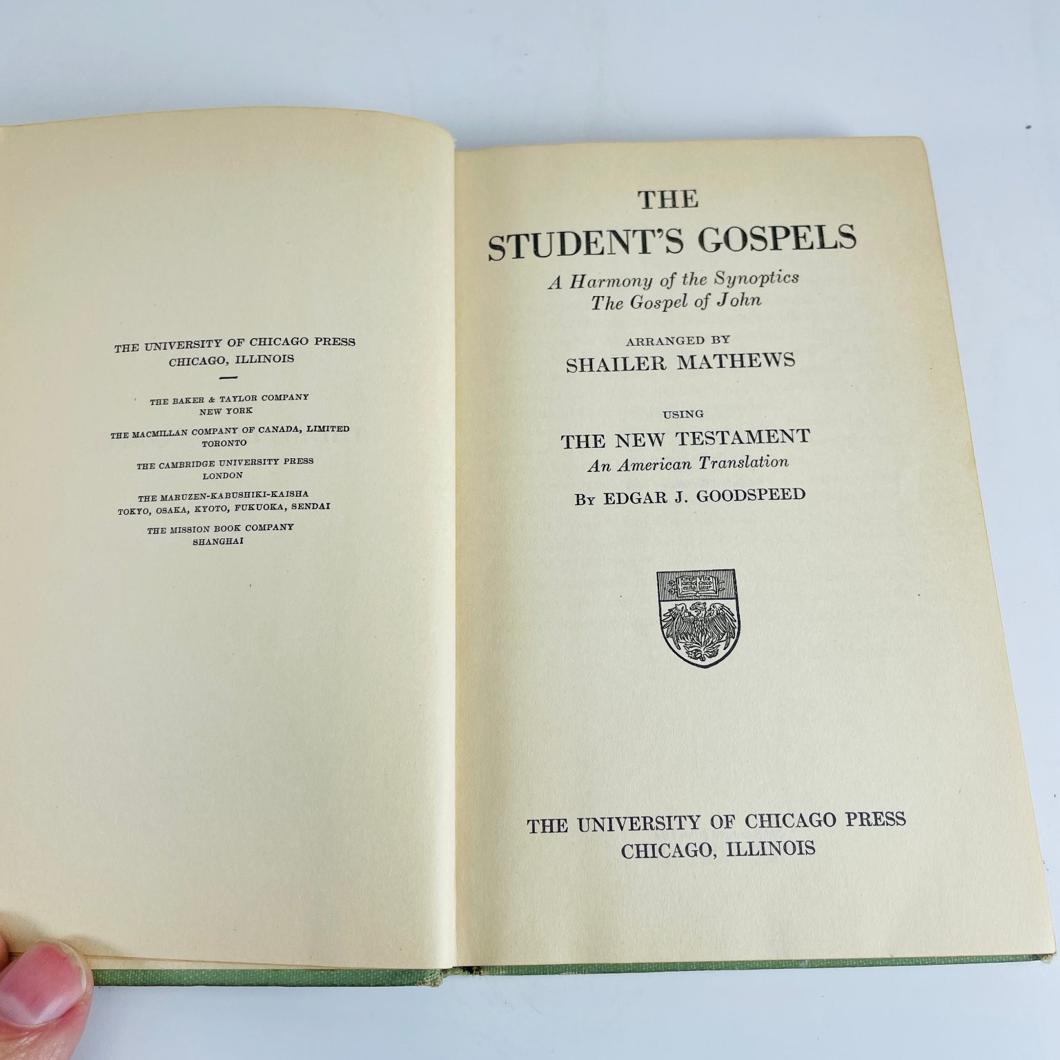 Student’s Gospels Mathews Goodspeed 1927 1st Ed Bible Study University Chicago