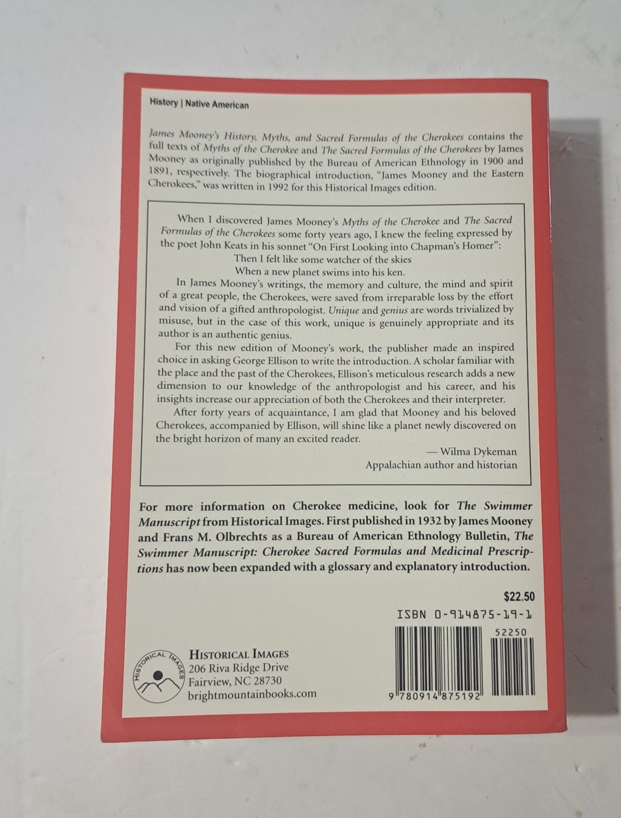 James Mooney’s History, Myths, and Sacred Formulas of the Cherokees