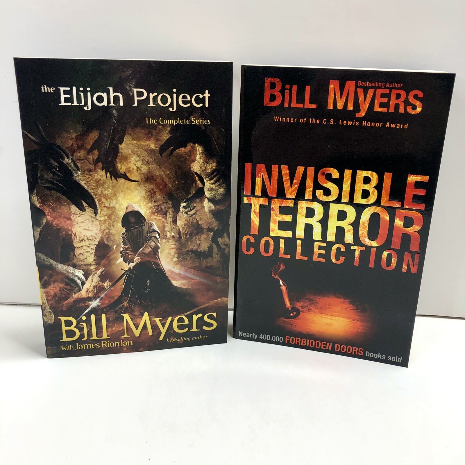 Bill Myers Lot of 2 Elijah Project & Invisible Terror Collection Forbidden Doors