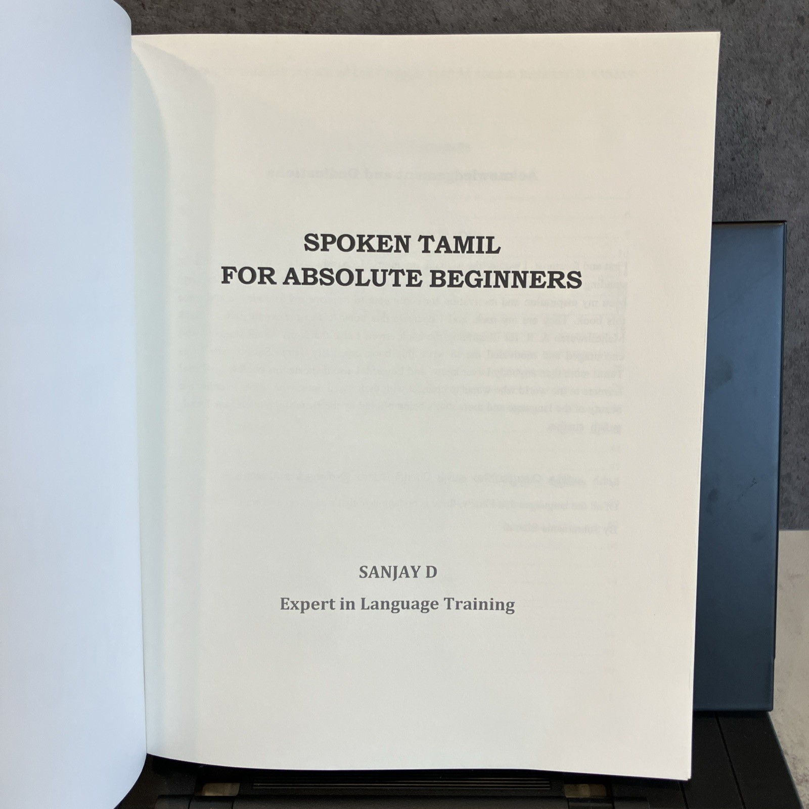 Spoken Tamil for Absolute Beginners by D, Sanjay- Book Only- No Digital Access