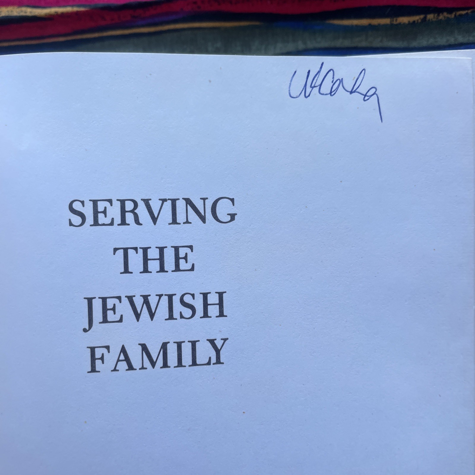 Serving the Jewish Family edited by Gerald B. Bubis (1977 First HCDJ 366 pages)