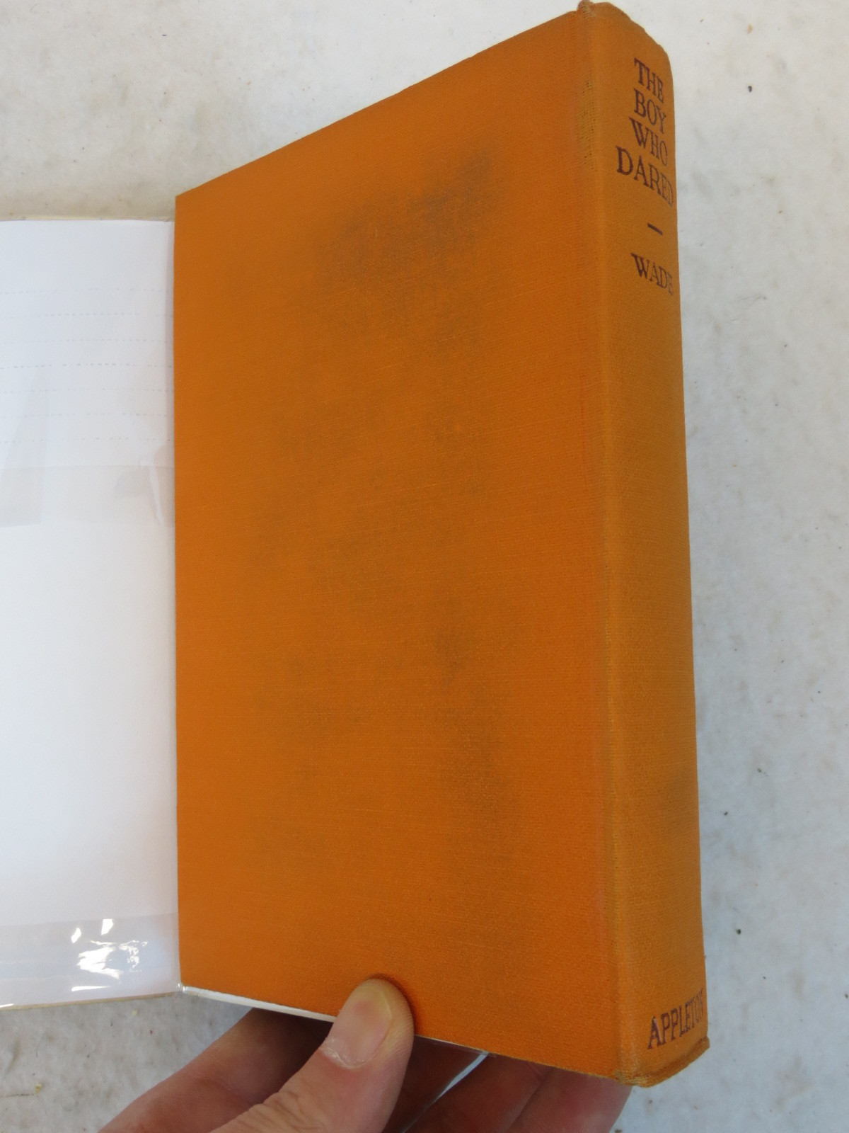 Mary Hazelton Wade THE BOY WHO DARED D. Appleton & Co. NY c. 1929 HC/DJ