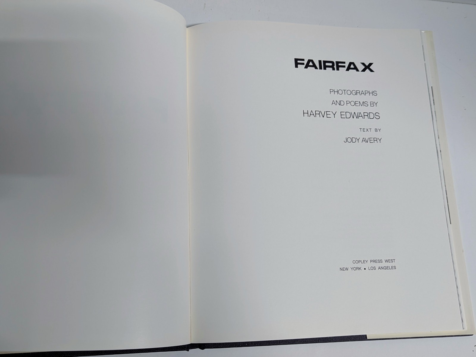 Fairfax : Photographs And Poems By Harvey Edwards HCdj 1976 Jewish