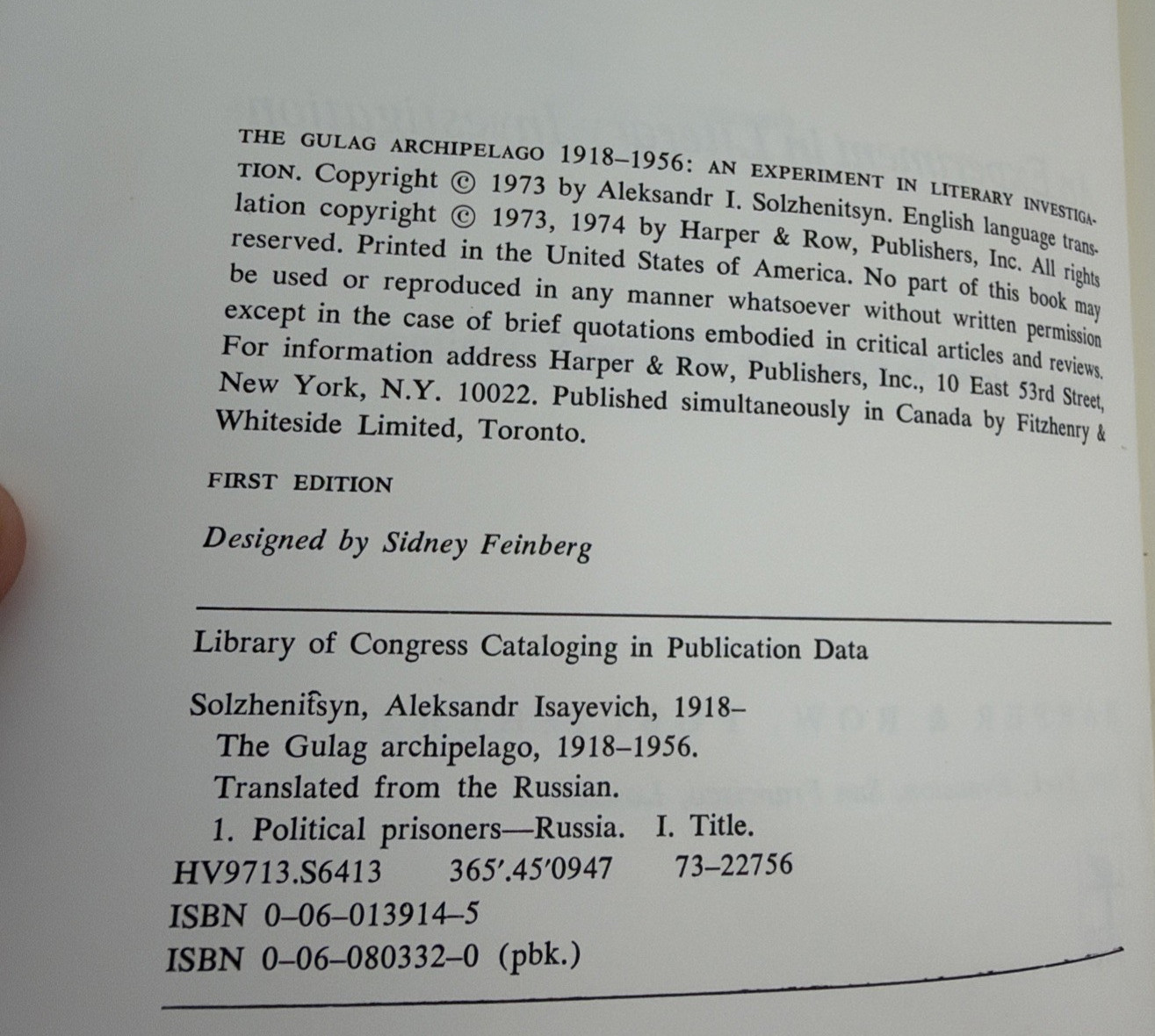 The Gulag Archipelago, 1918-1956: An Experiment in Literary Investigation, V…