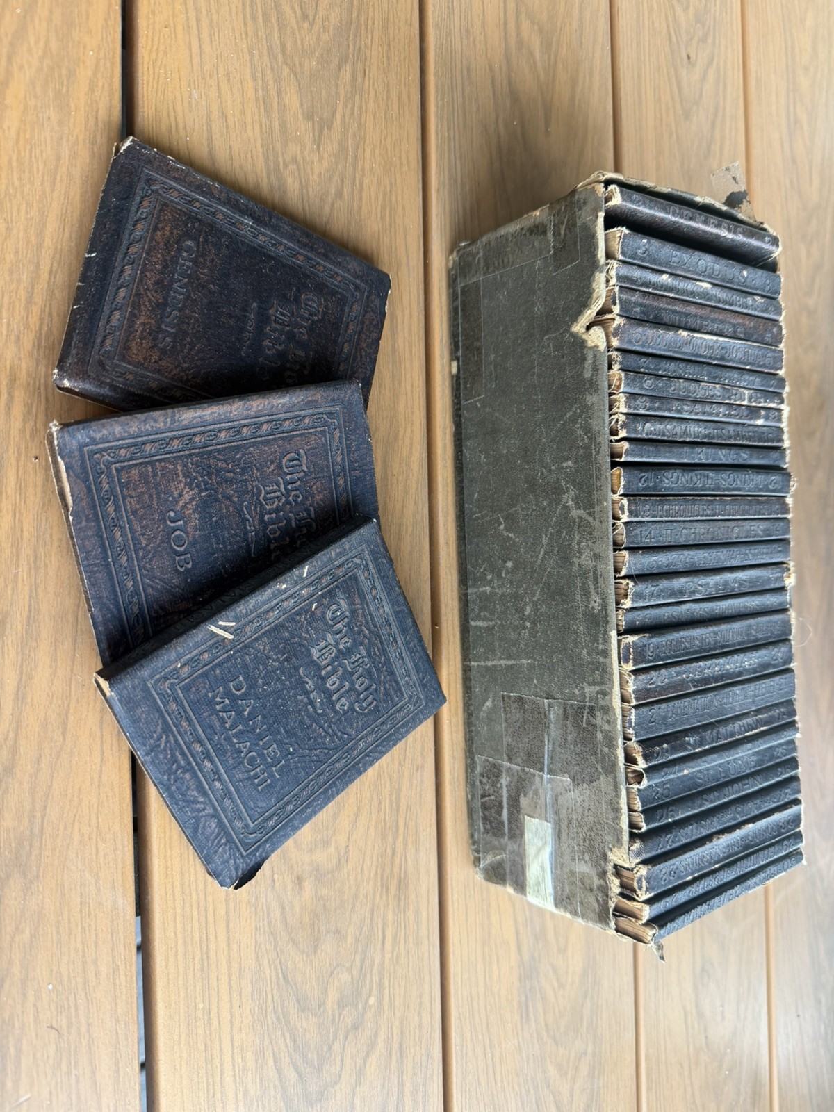 Little Leather Library 30 Volume Holy Bible Set Antique Miniature Books 1920s