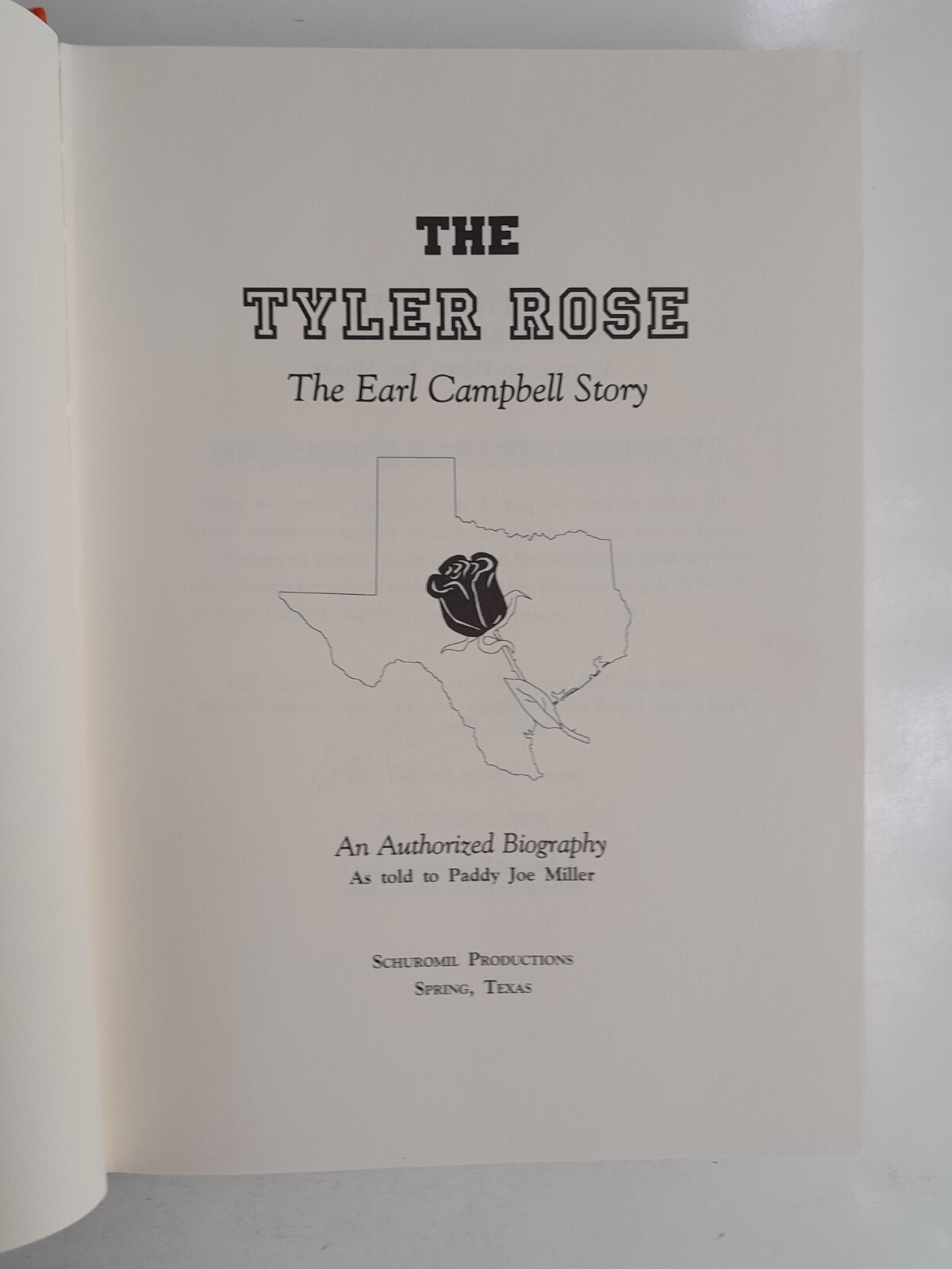 SIGNED Tyler Rose: Earl Campbell Story, P. Miller 1997 HC Horns Oilers football