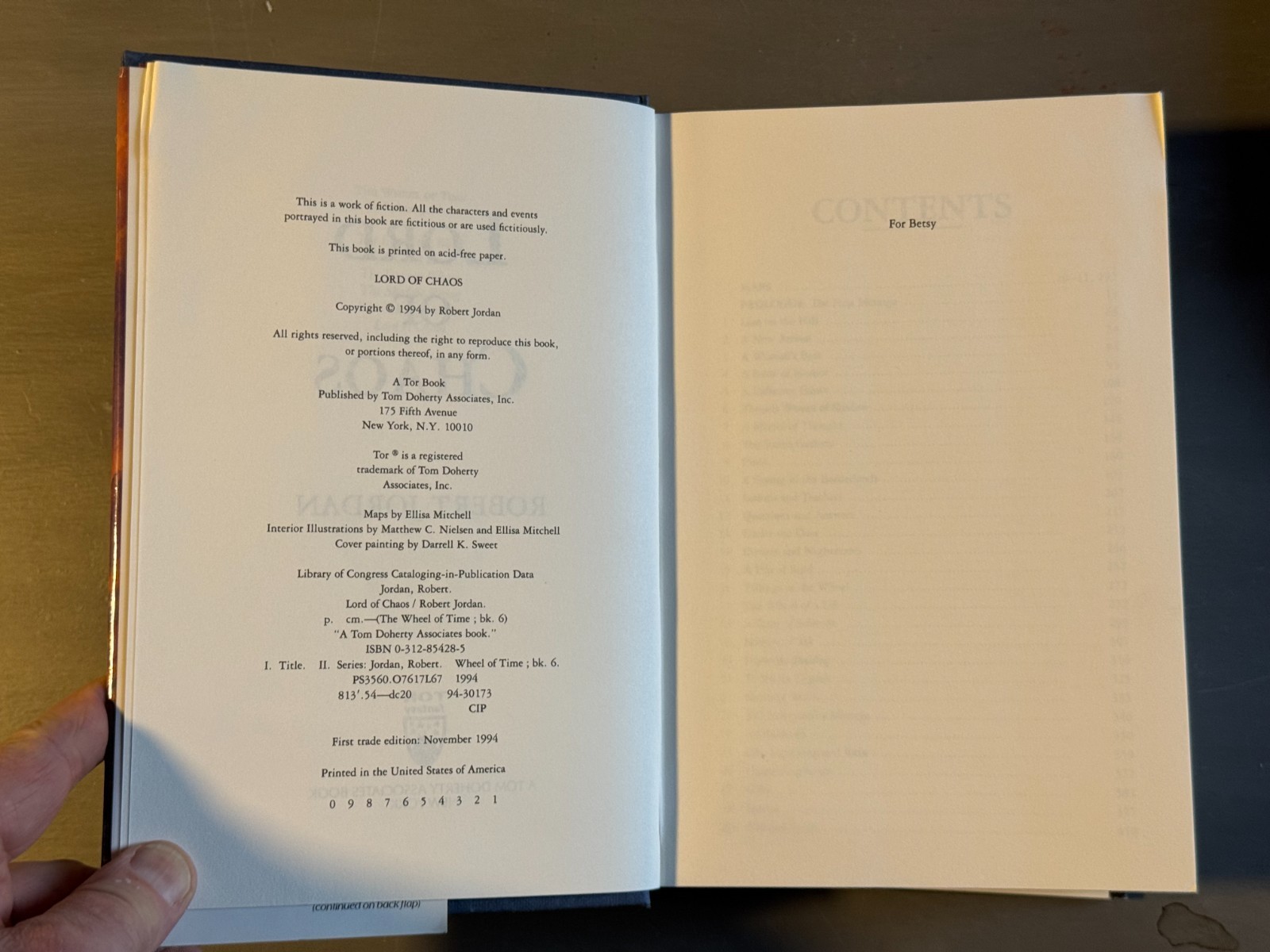 Lord of Chaos by Robert Jordan, 1994, HCDJ, 1st Trade Edition
