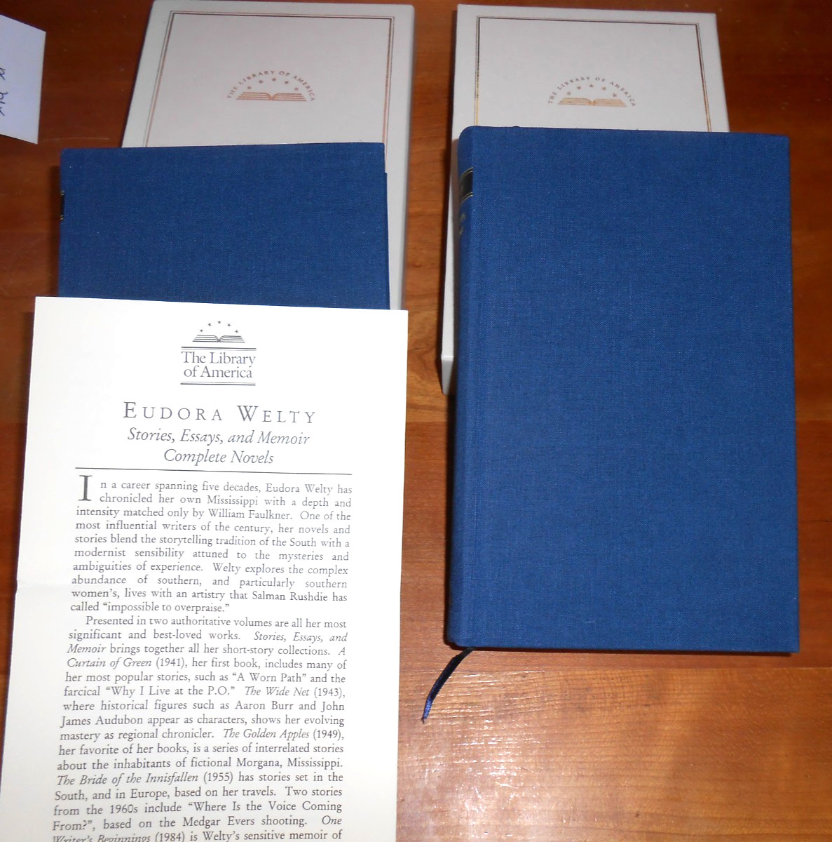 Library Of America EUDORA WELTY 2 Vol Set 1st printings 1 LOA insert- HC/SC LN