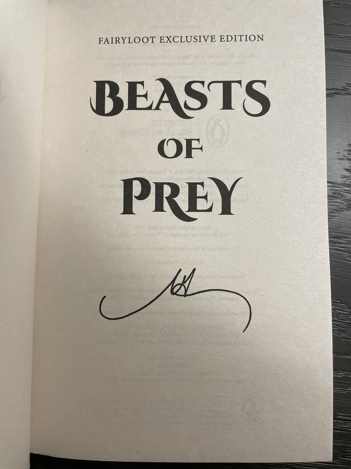 Beasts of Prey by Ayana Gray Fairyloot Edition Paperback Signed Exclusive Cover