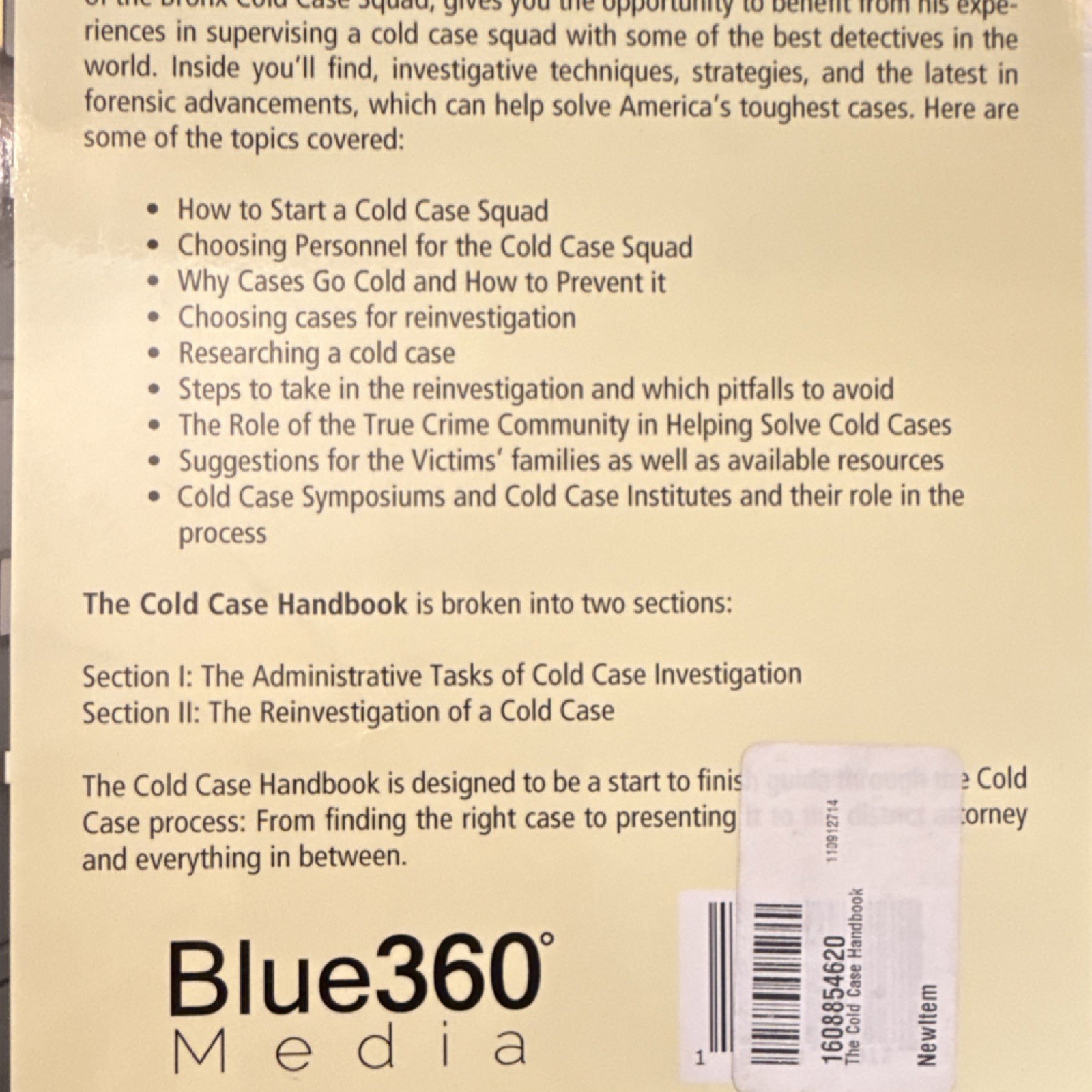 The Cold Case Handbook by Joseph L. Giacalone, Paperback, Blue360 Media