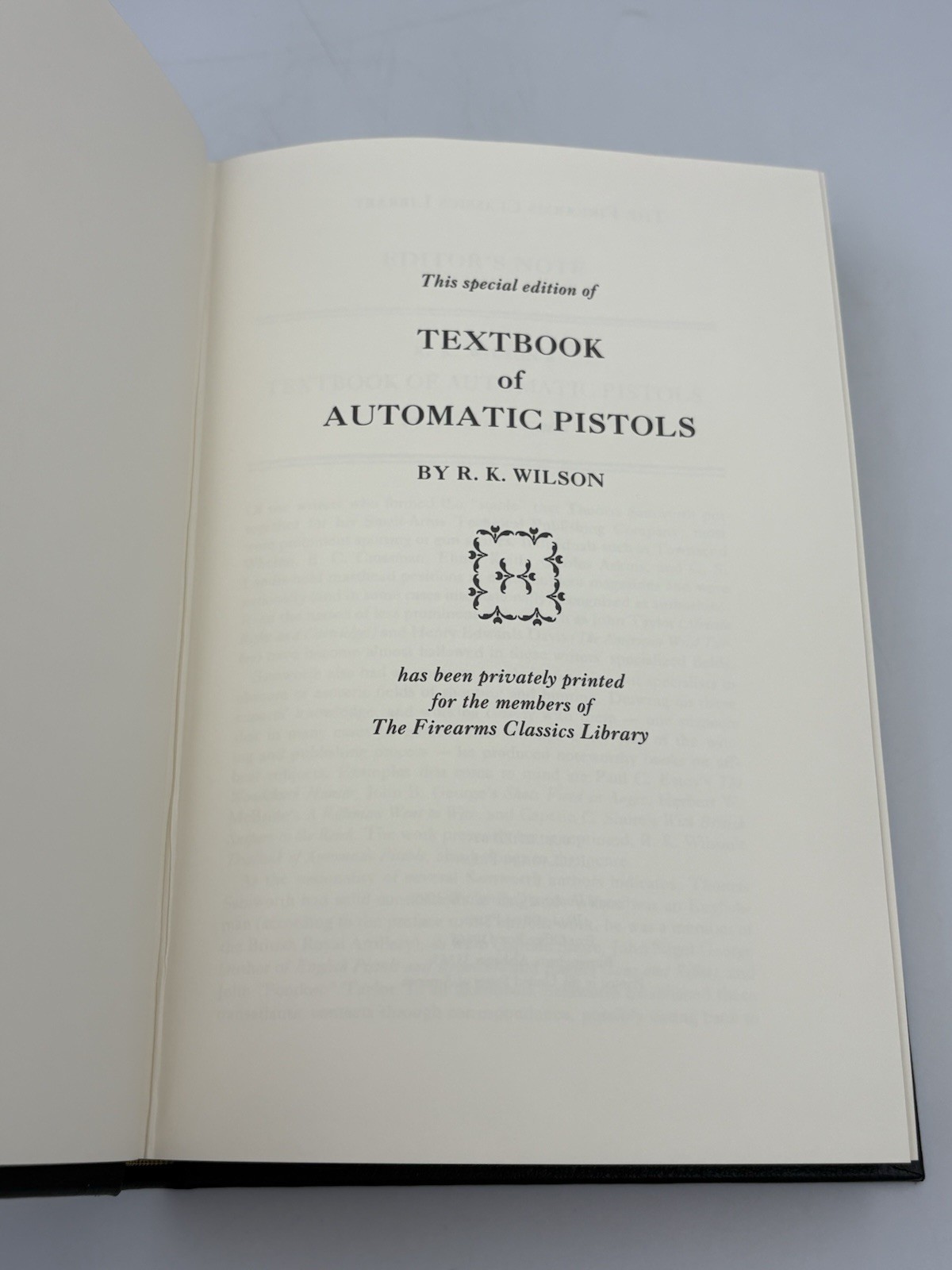 Textbook Of Automatic Pistols By Wilson Special Edition Leather Bound HC