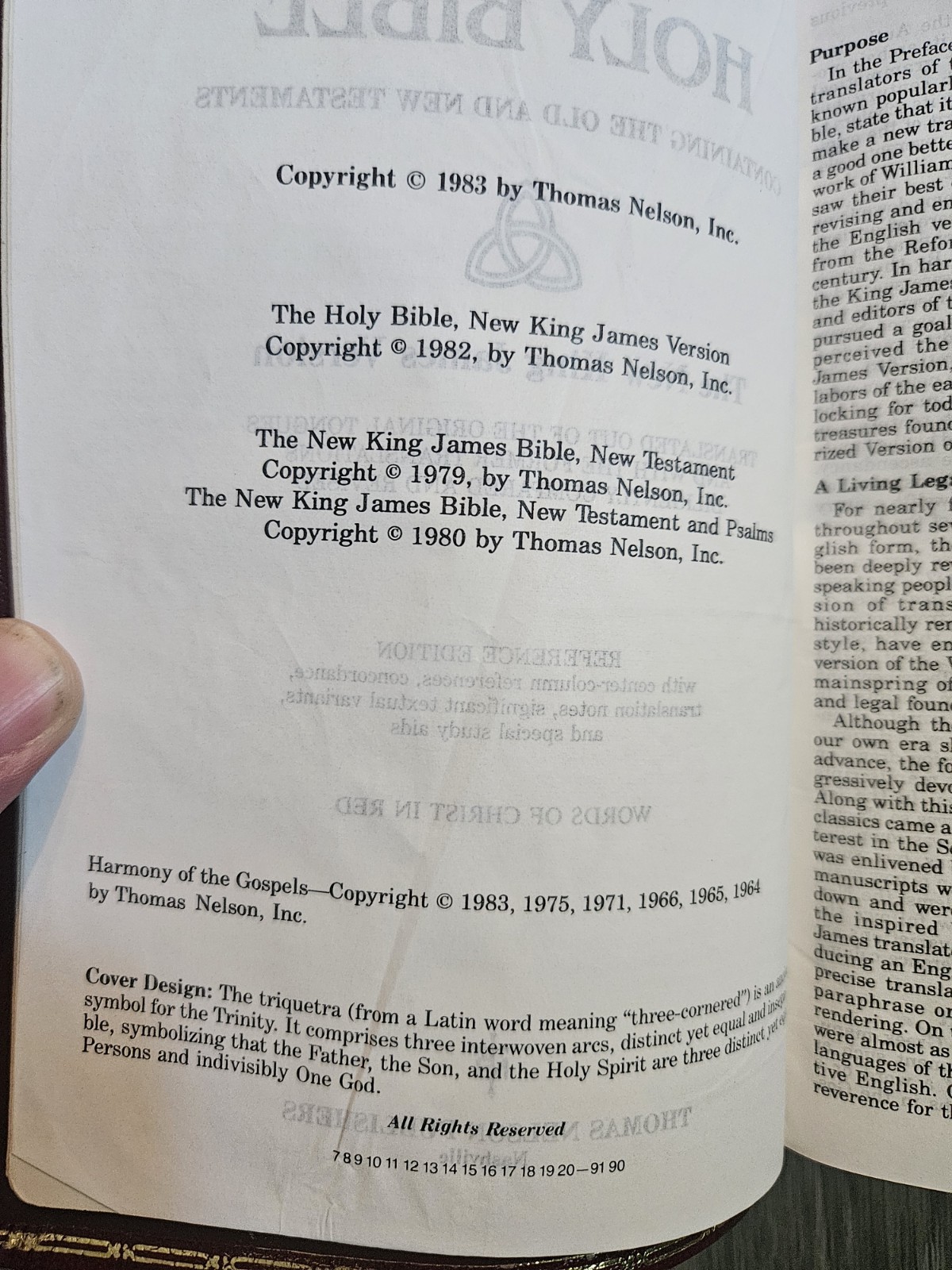 1983 Nelson NKJV Red Letter Bonded Leather Imperial Reference Bible Gilded 745BG