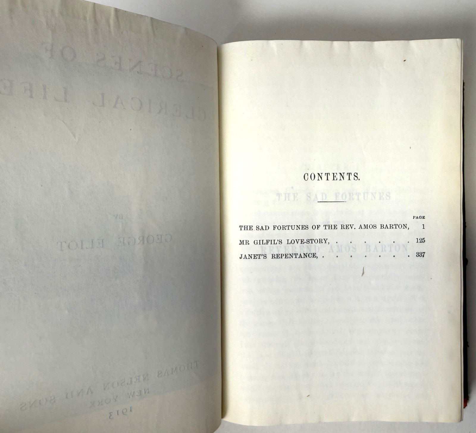 Scenes of Clerical Life, George Eliot, 1913 leather cover