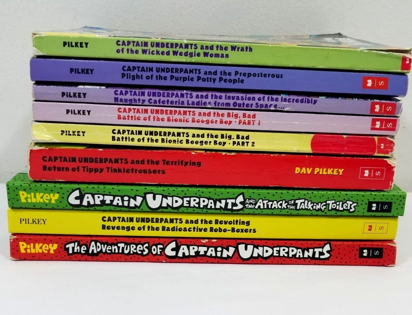 Captain Underpants & Dog Man Book Lot By Dav Pilkey 14 Books Mixed Titles
