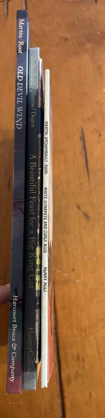 Lot 4 Books By Bill Martin Jr ~ 3 Signed Devil Wind, Big King Cat, Curly Kidd