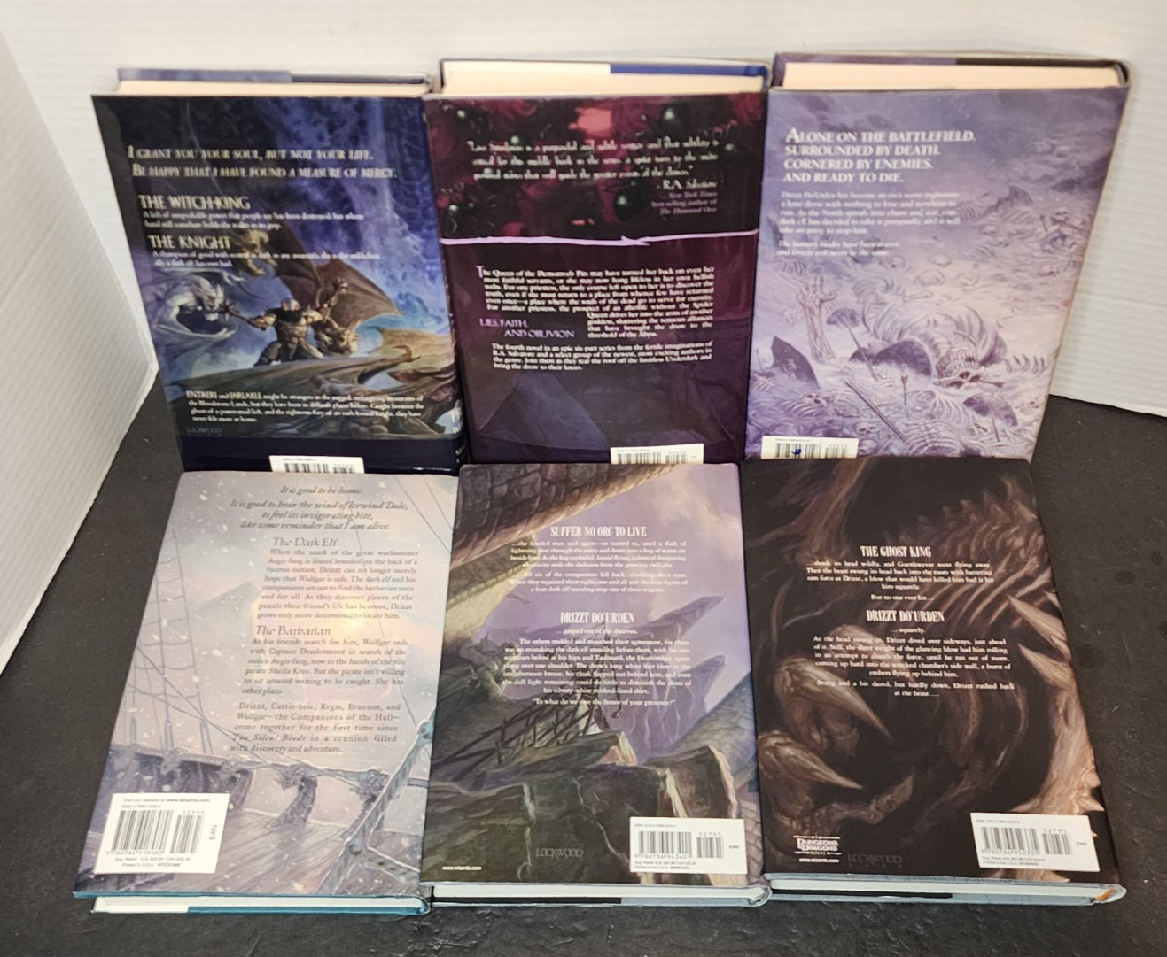 R. A. SALVATORE FORGOTTEN REALMS 6 BOOK LOT HC/DJ WOTC 1ST PRINTINGS D&D *GC*