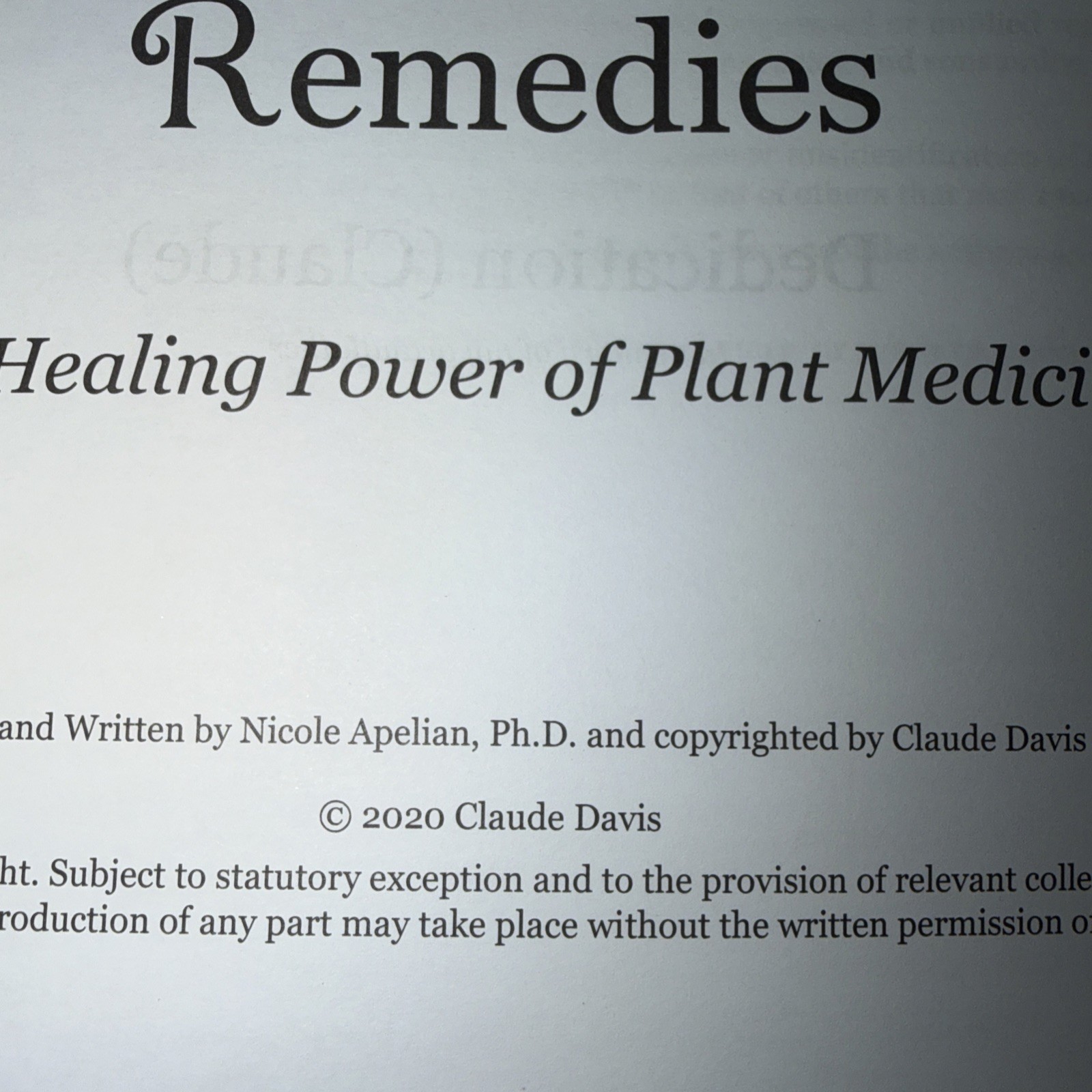 The Lost Book Of Herbal Remedies 2020 By Nicole Apelian , PhD & Claude Davis