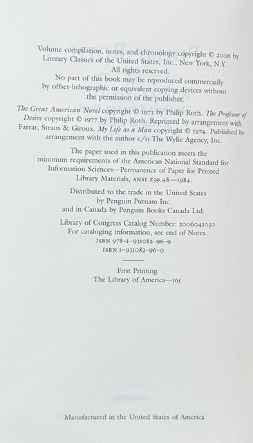 Philip Roth. Novels 1973-1977. Library of America. Hardcover. Slipcase.