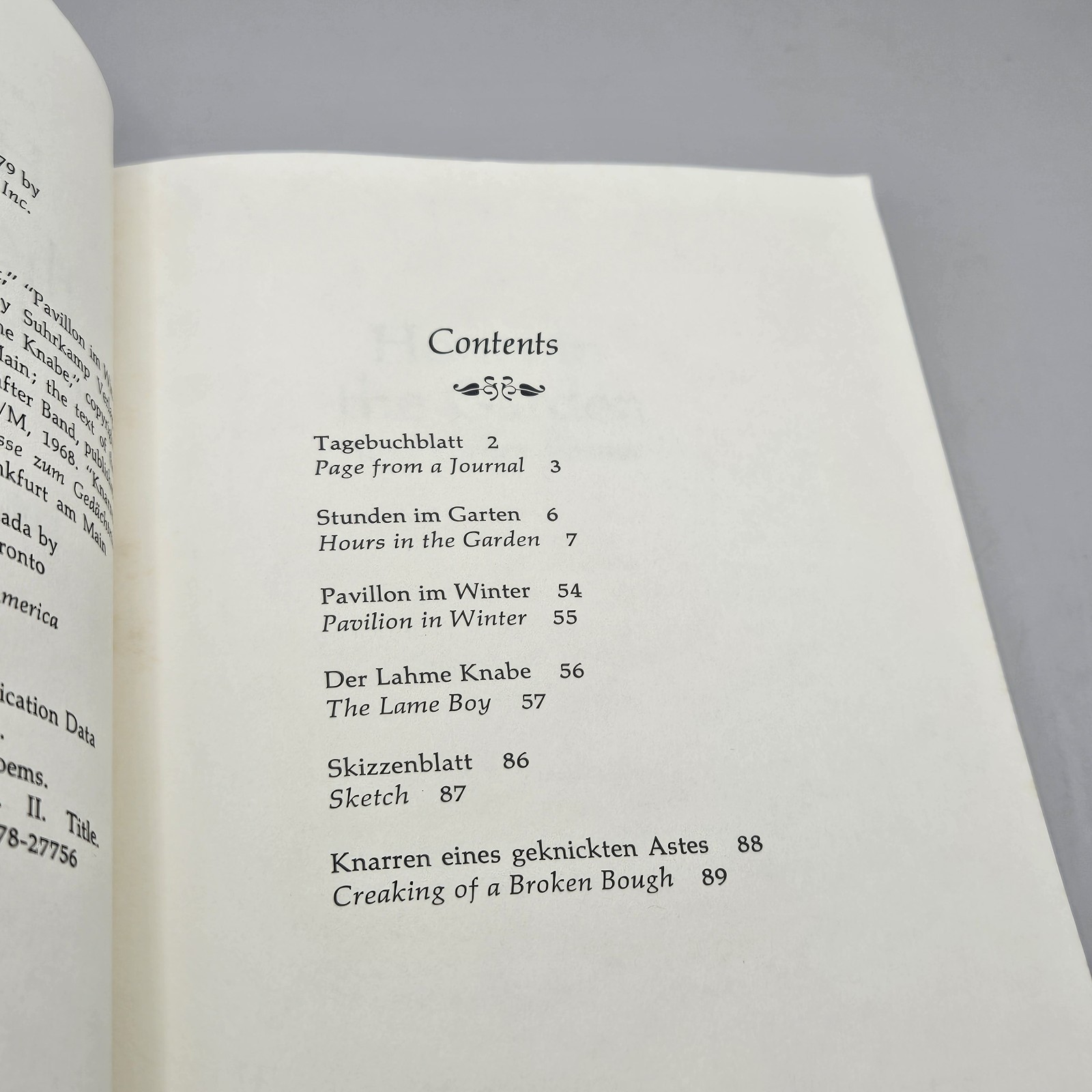 Hermann Hesse HOURS IN THE GARDEN Farrar Straus Giroux 1979 Bilingual Edition