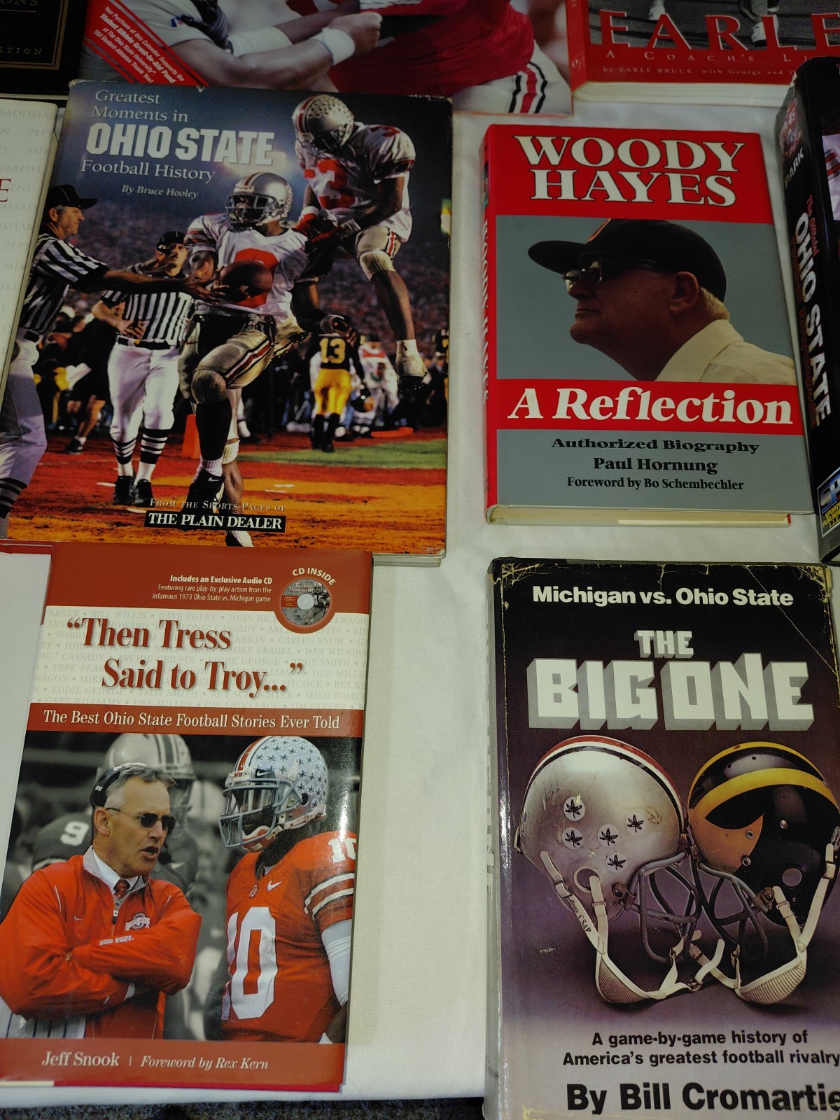 Lot Of 14 Vintage Ohio State Buckeyes Football Books- Tressel- Woody Hayes Etc.