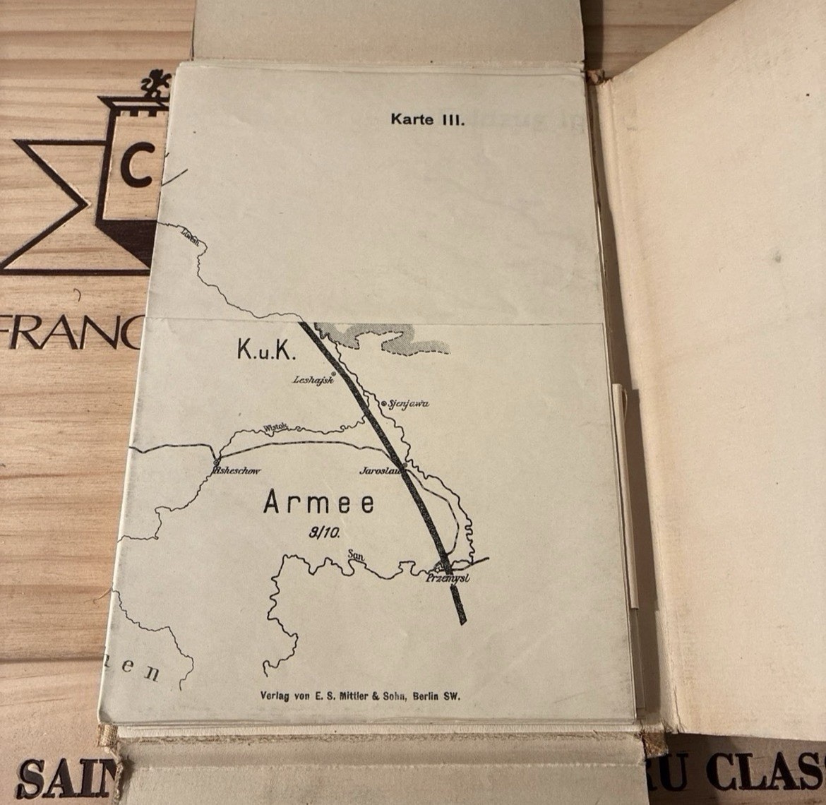 Map Book WWI WW1 Battle Maps German Army France Antique Vintage Military Books
