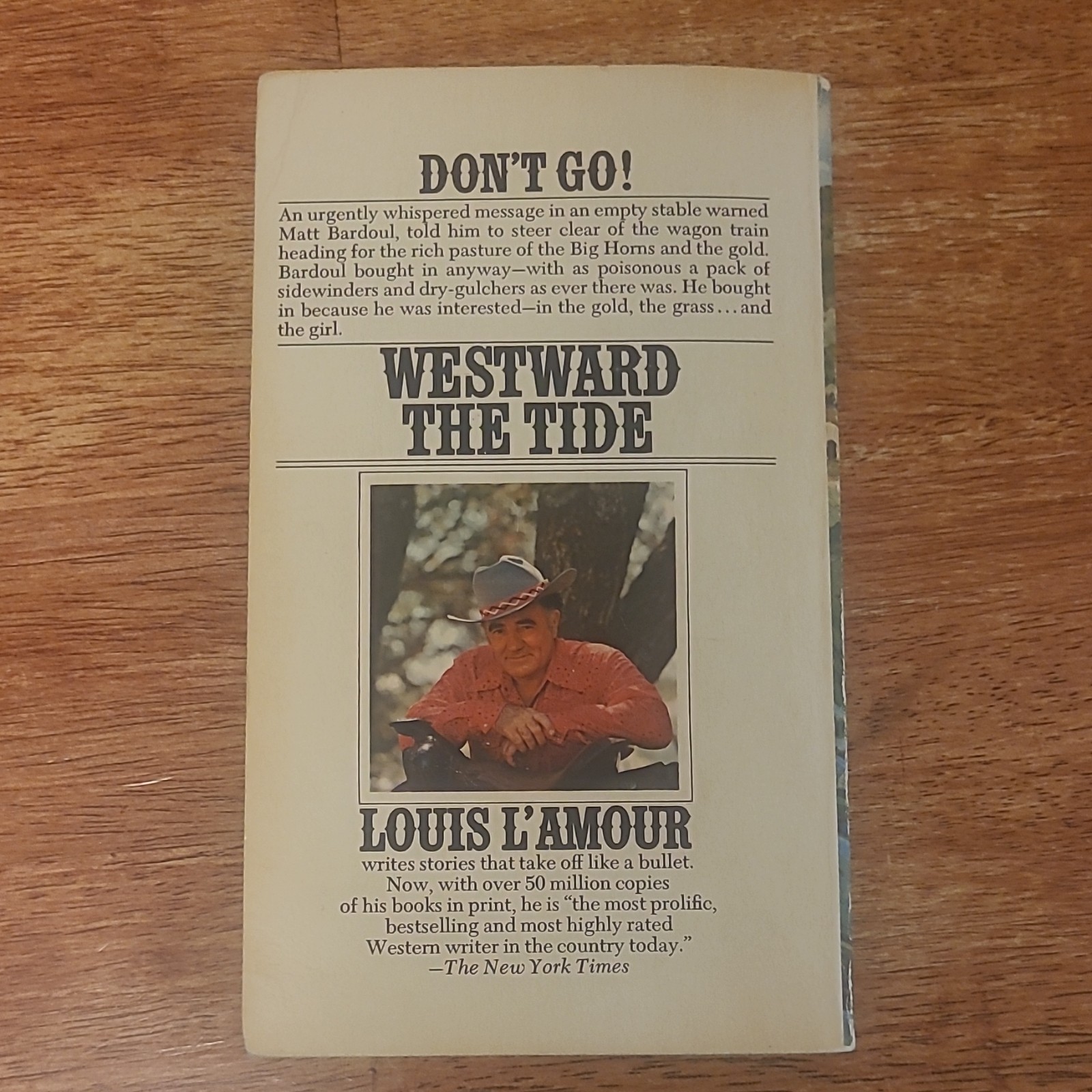 Autographed Louis L’Amour Westward the Tide PB Novel Signed & Inscribed