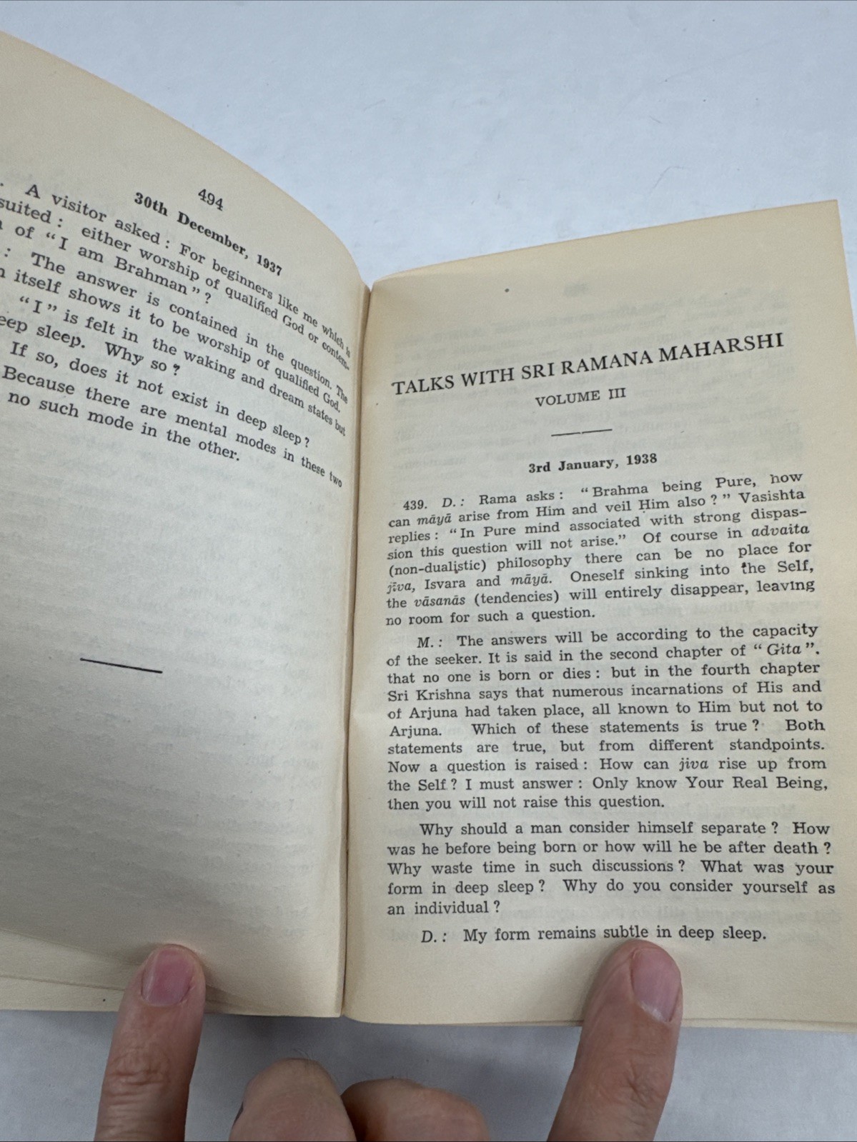 talks with sri ramana maharshi Vol. 1-3 Third Edition 1963 Hardcover