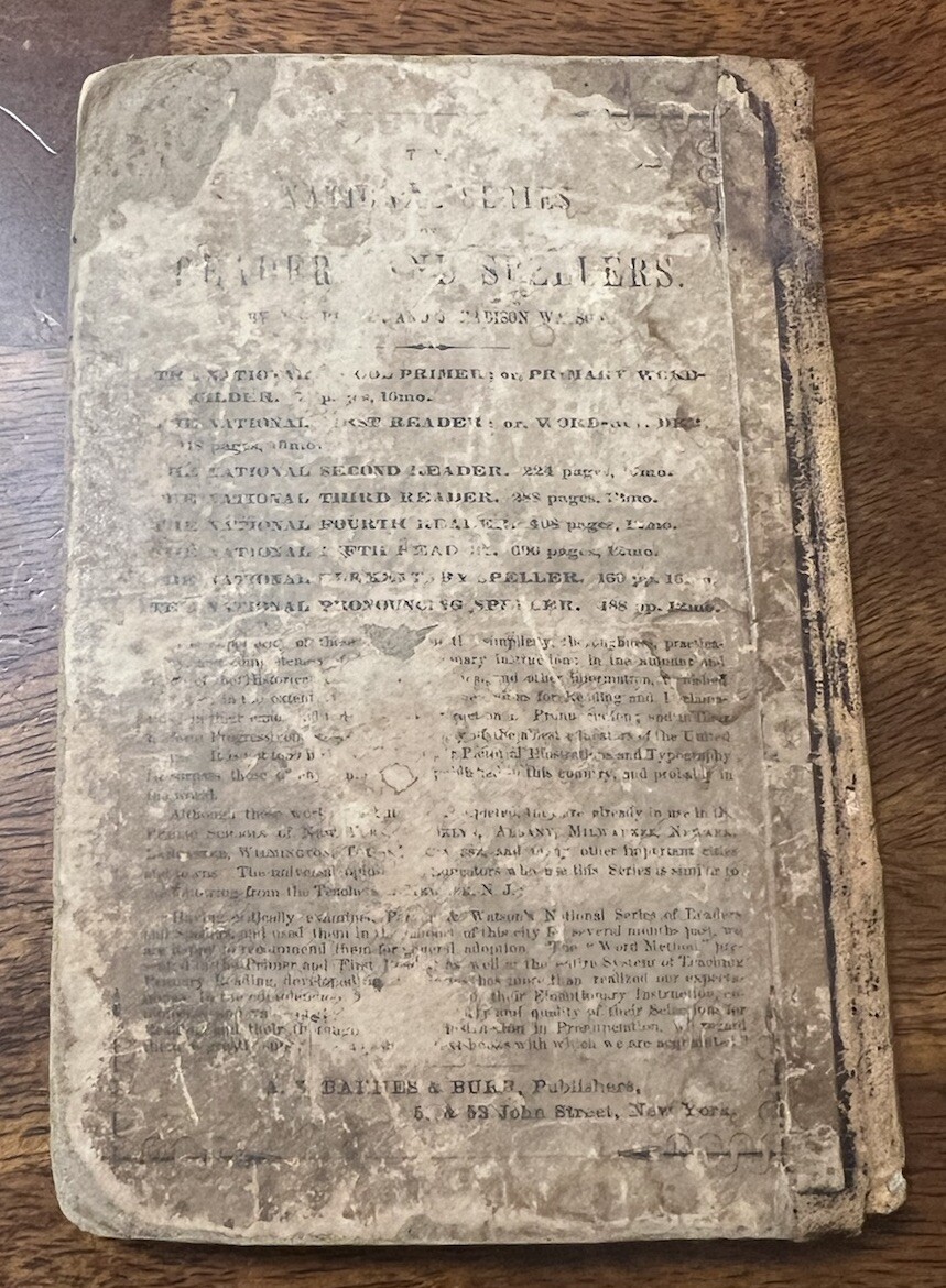 Antique Book 1800’s Hardcover School First Lessons In English Grammar S.W. Clark