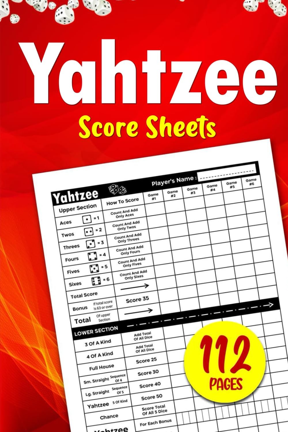 Score Pads Game Night Scorekeeping Sheets 6×9 Inches Stationary Accessories 6…