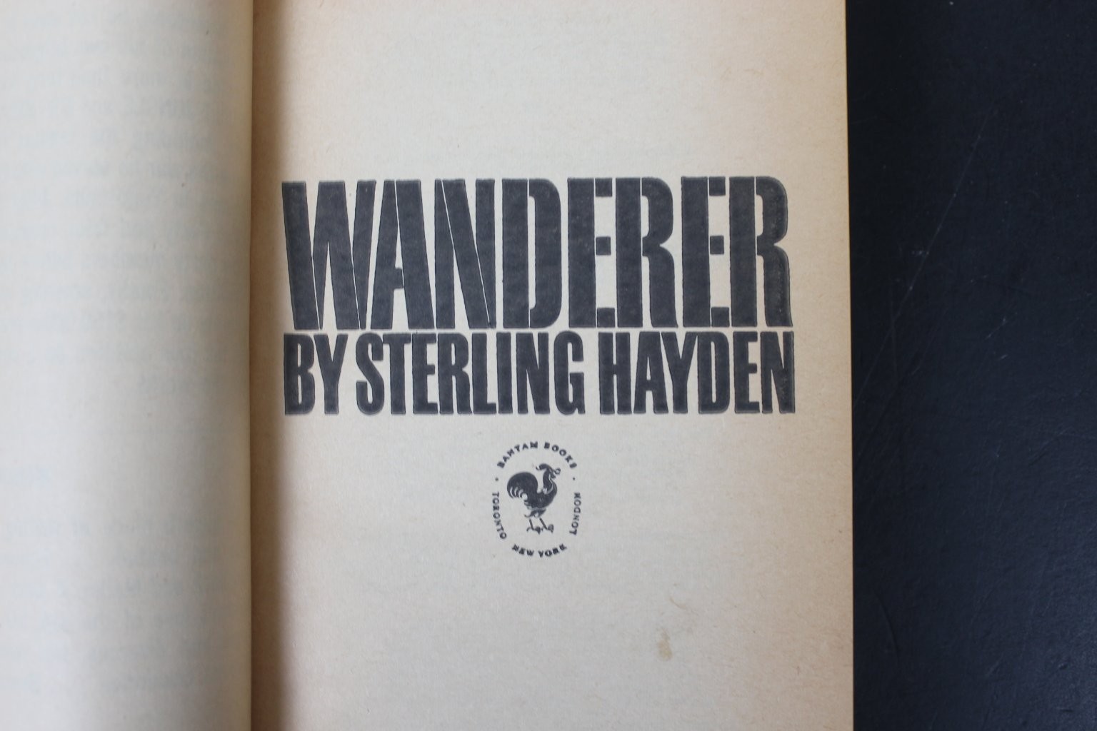 Wanderer Sterling Hayden 1964 Bantam Edition Memoir Autobiography Paperback PB