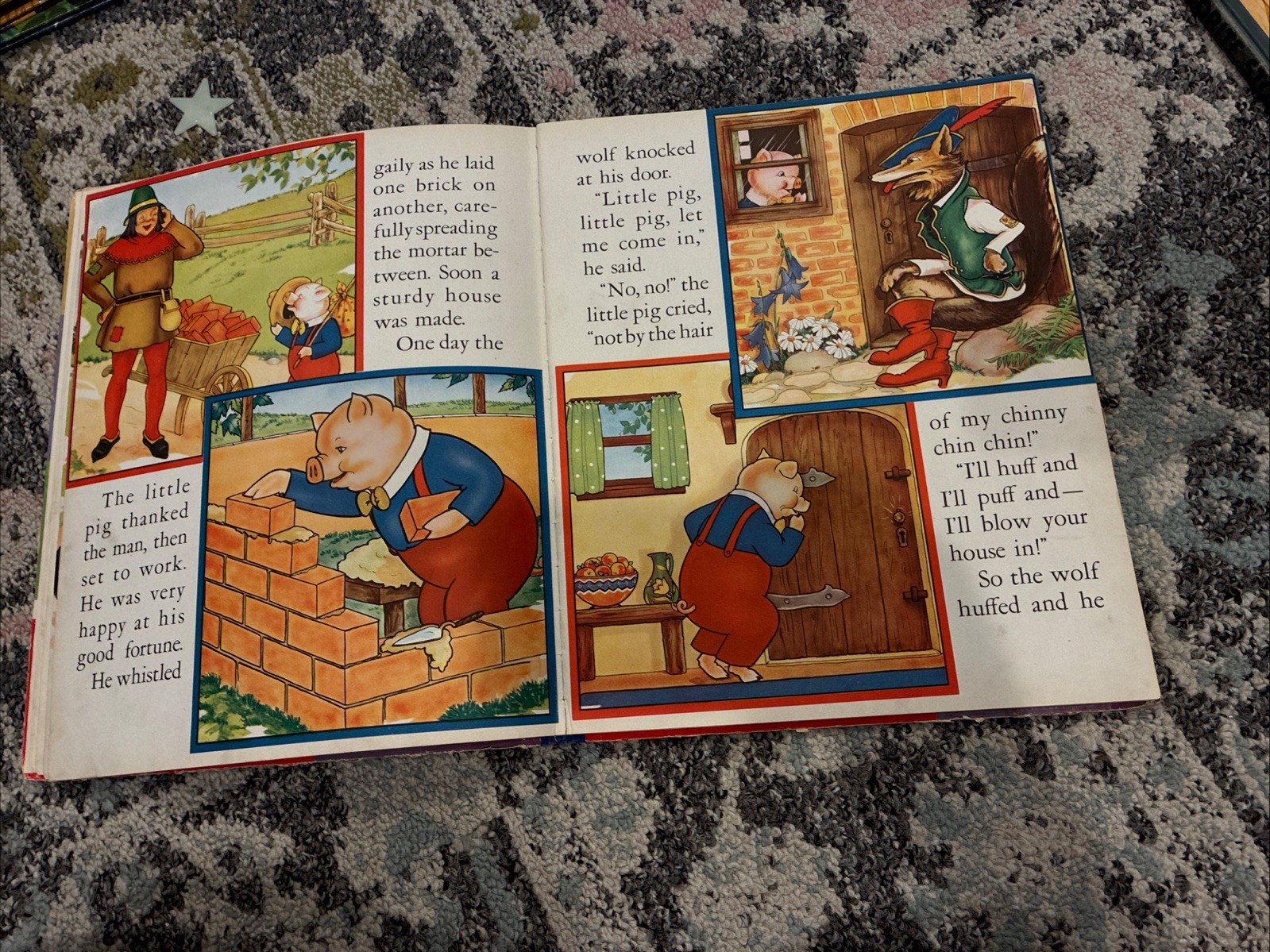 Vintage THREE FAMOUS STORIES Three Little Kittens Three Bears Three Pigs 1941