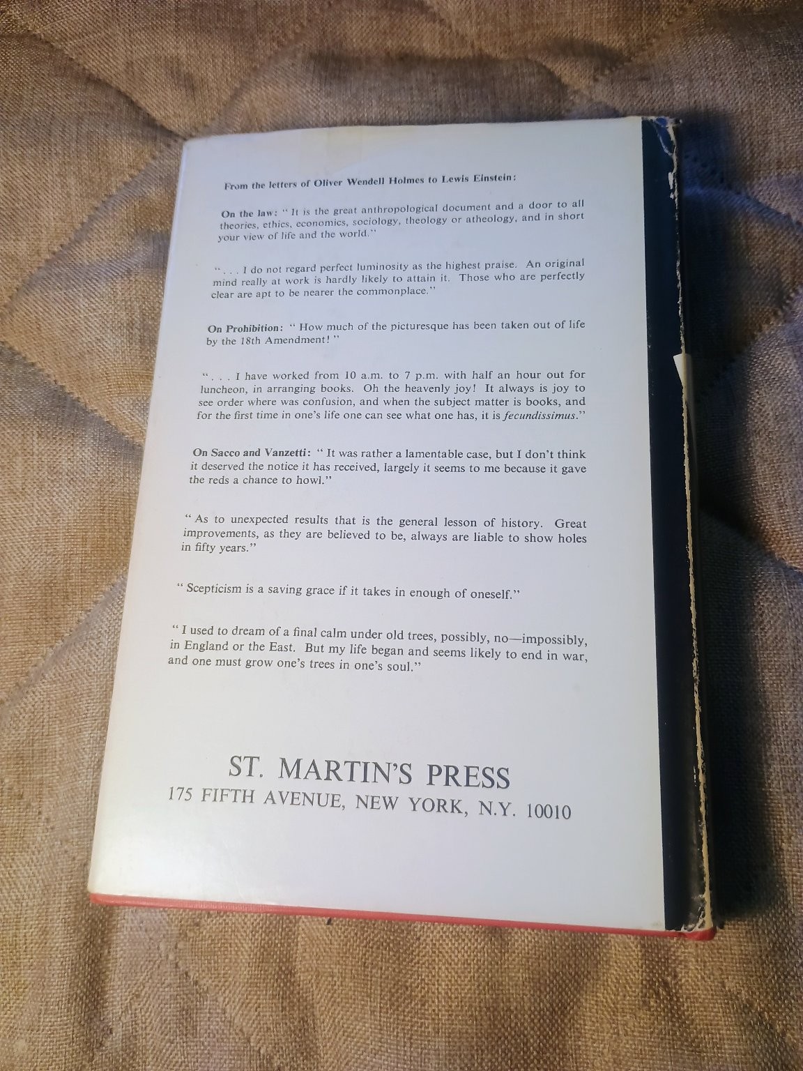 Holmes-Einstein Letters Peabody 1965 Second Printing History St. Martin’s Press