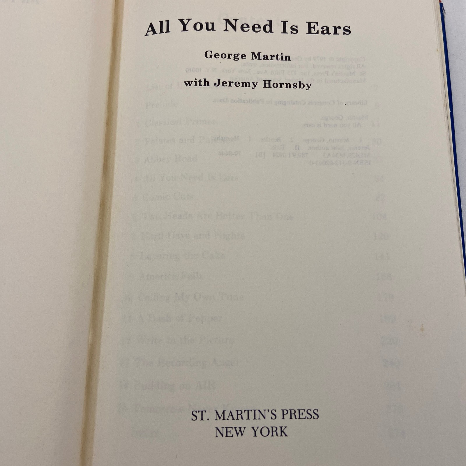 All You Need Is Ears George Martin St Martin’s Press Music Biography HCDJ 1979