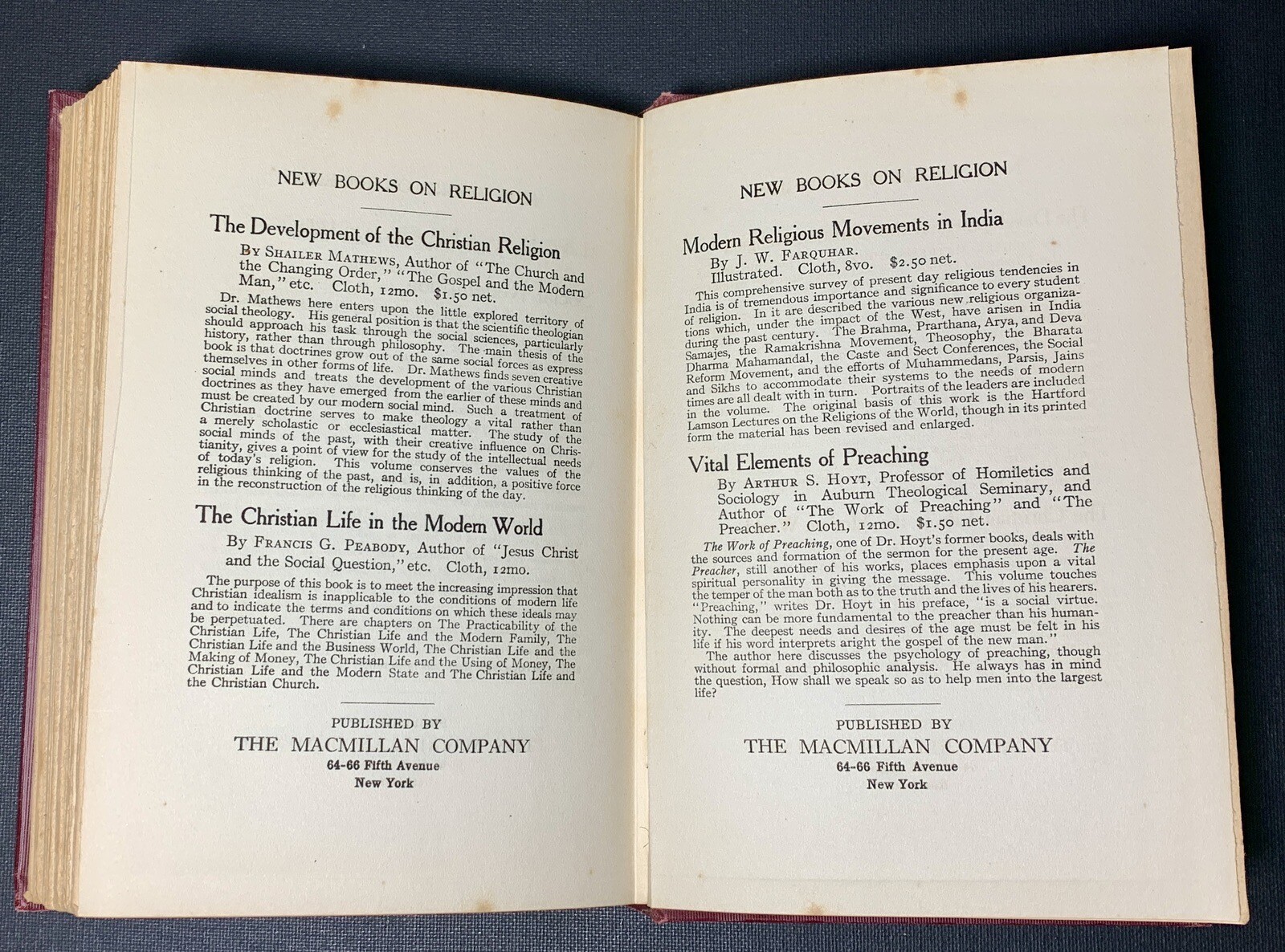1910s ANTIQUE BOOK 1st Edition HC Democracy CHRISTIANITY social justice GOSPEL