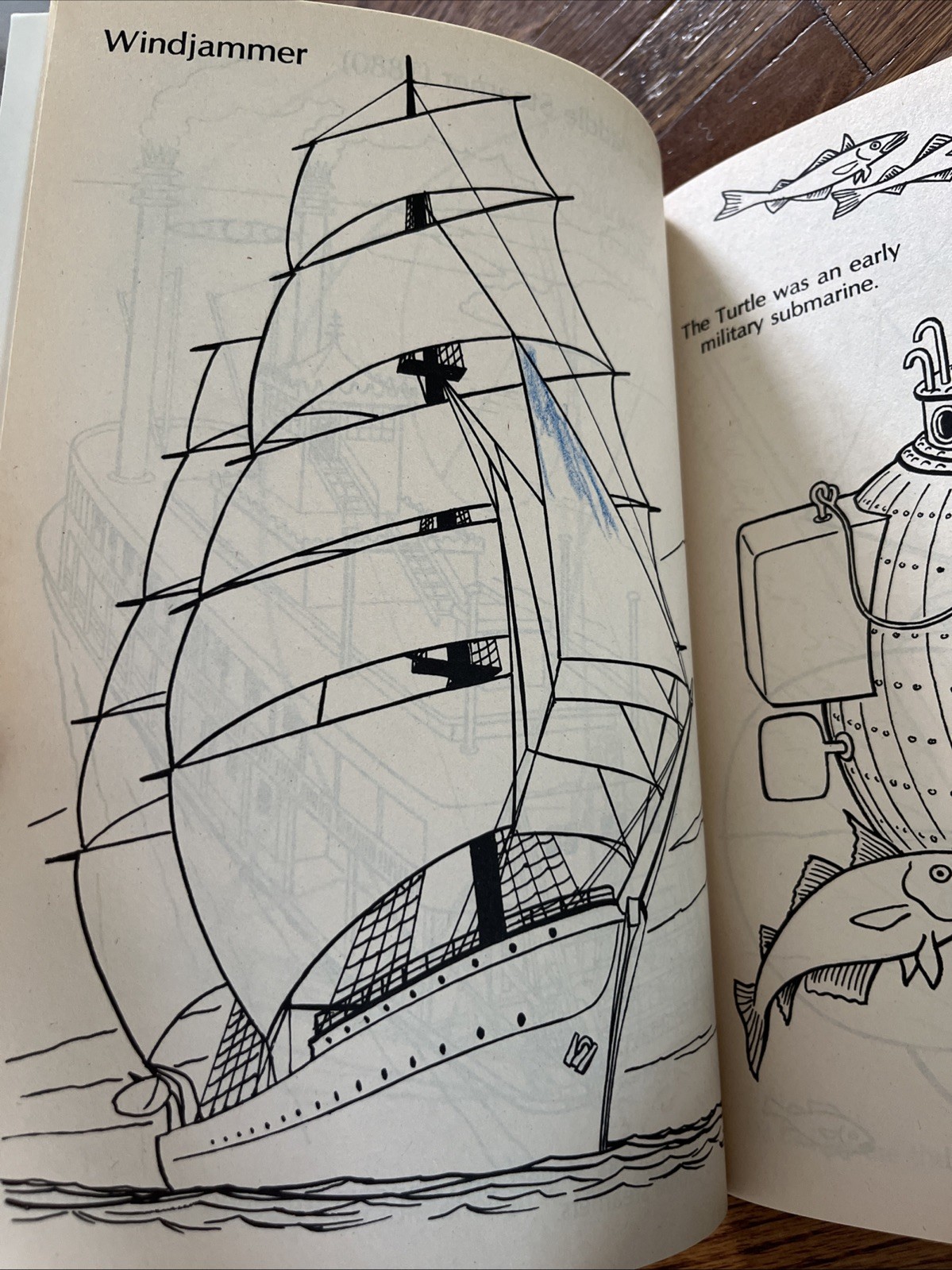 Vintage 1988 Golden Big Coloring Book Land, Sea, Space