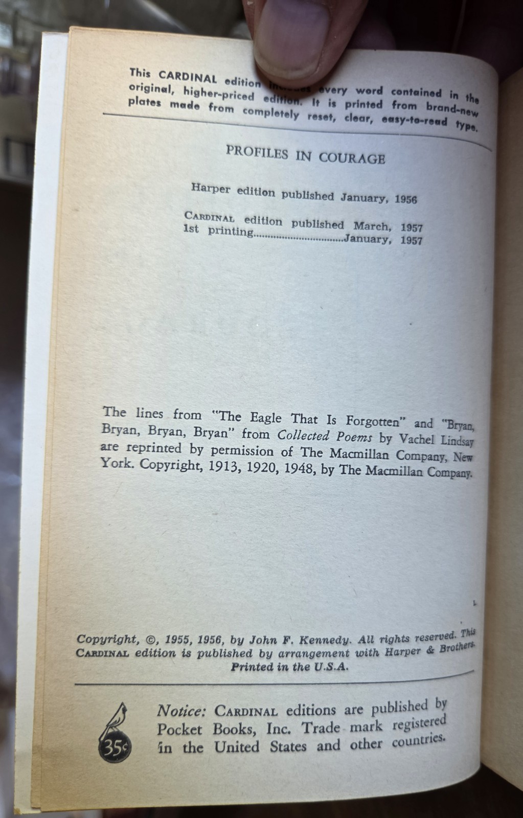 Profiles of Courage by Allan Nevins about Senator John F. Kennedy 1st Ed. 1957