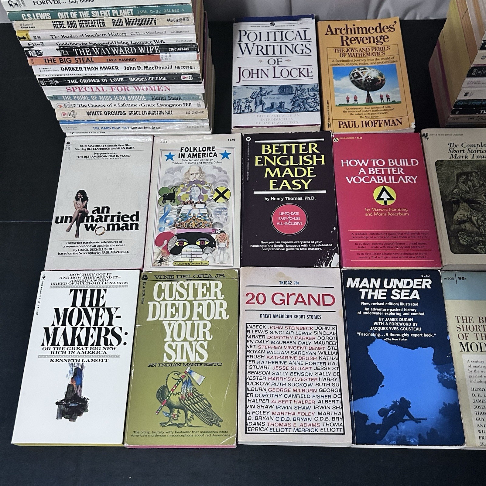 HUGE Book Lot of 51 Vintage Mixed Paperback Books