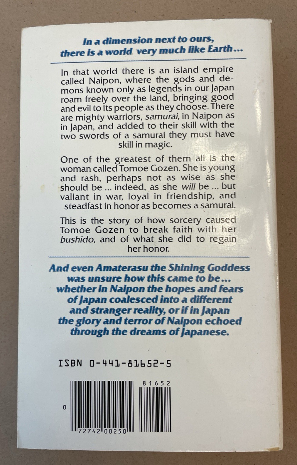 1981 Tomoe Gozen Vintage Science Fiction Paperback Book Novel Ace Books