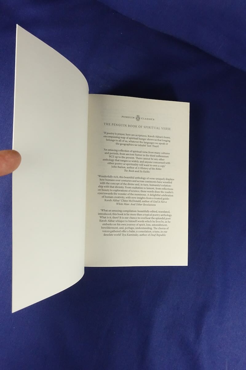 THE PENGUIN BOOK OF SPIRITUAL VERSE Kaveh Akbar 110 POETS ON THE DIVINE