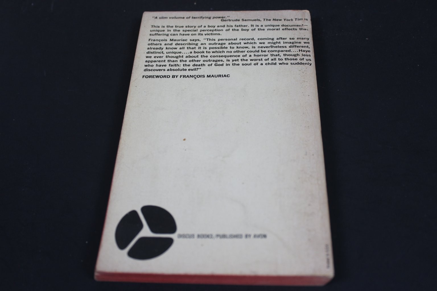 Night Elie Wiesel 1972 Seventh Printing Discus Edition Holocaust Memoir PB