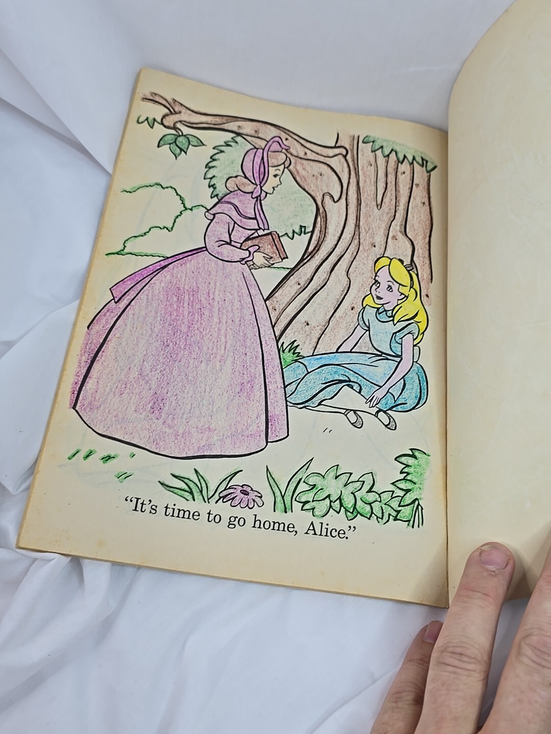 Alice In Wonderland Coloring Book Walt Disney Has Pages Colored In Vintage