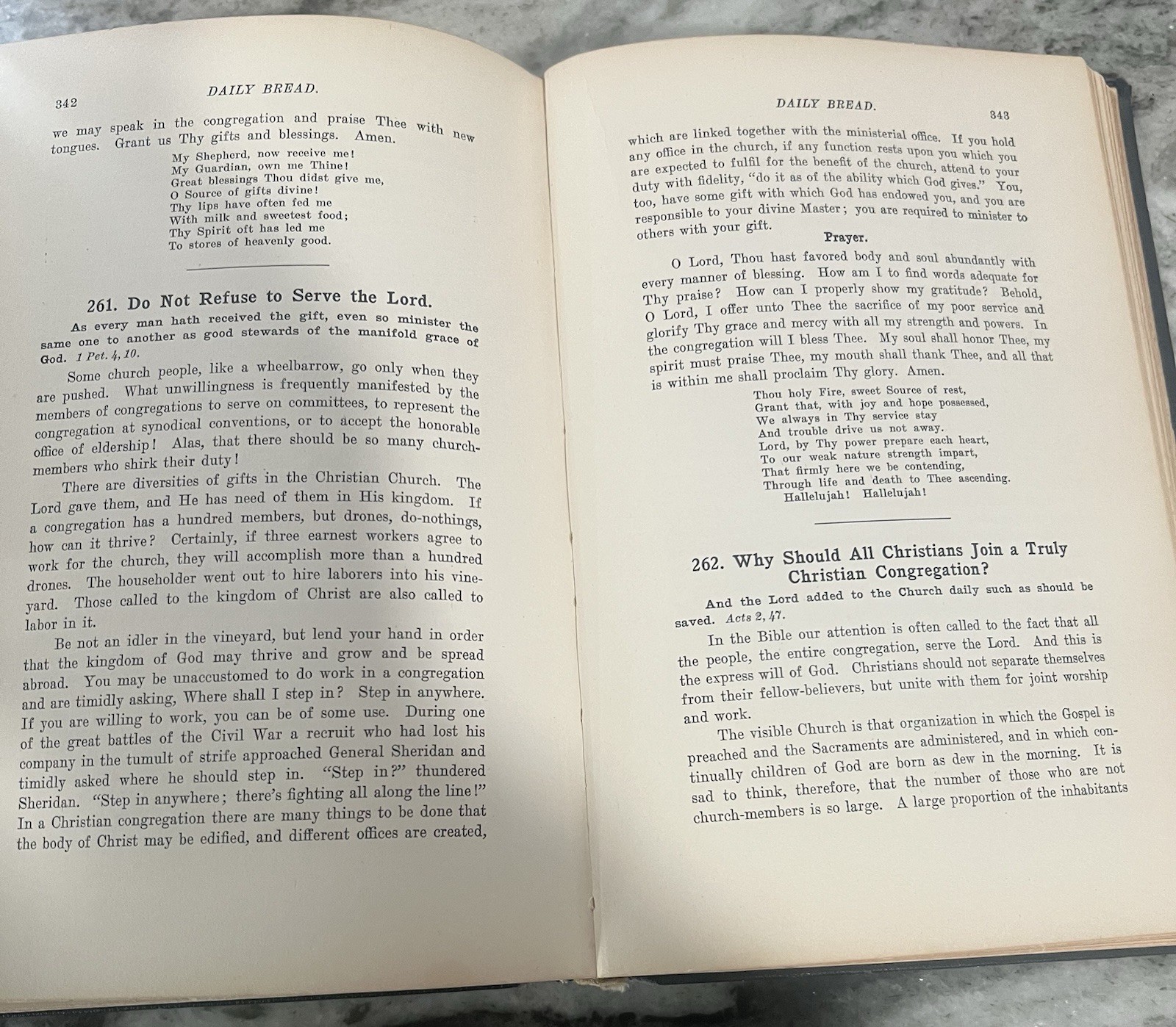 Daily Bread Or Home Devotions Book by FE Pasche Hardcover 1926 Vintage Religious
