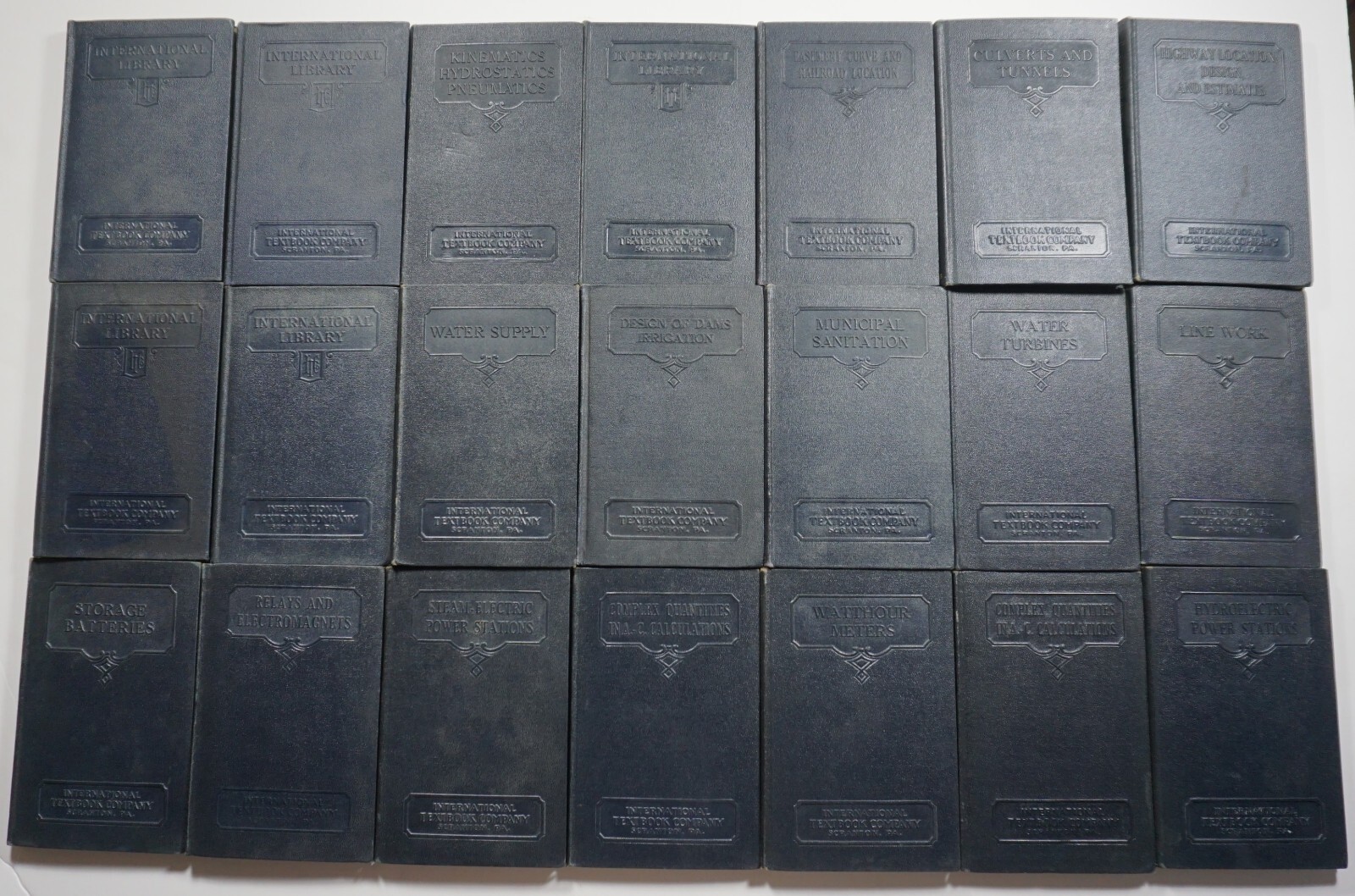 International Library Textbook Lot 21 Volumes Engineering Hydraulics 1930s